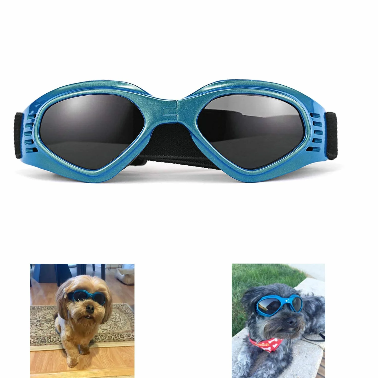 Occhiali da Sole e protettivi per cani di piccoli taglia, anti UV, impermeabili, Pieghevole Pet Dog Occhiali (Blu)