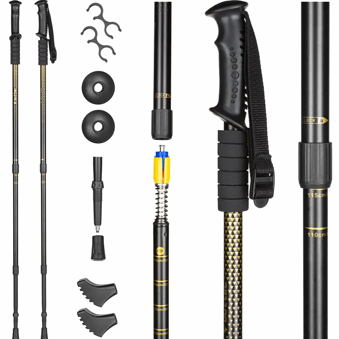 Bastoni da trekking regolabili 65-135 cm nordic walking escursionismo