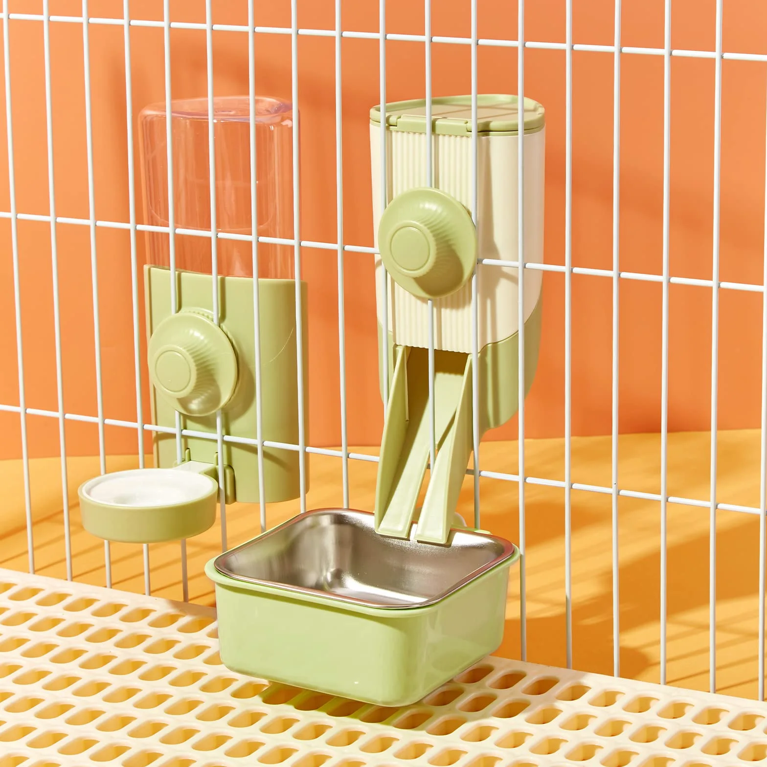 Borraccia Acqua per Piccoli Animali [Verde, 600ml] Gravità Automatica Acqua Bottiglia Conigli Porcellini D'india Criceto Furetti Chinchilla Gabbia Dispenser Acqua