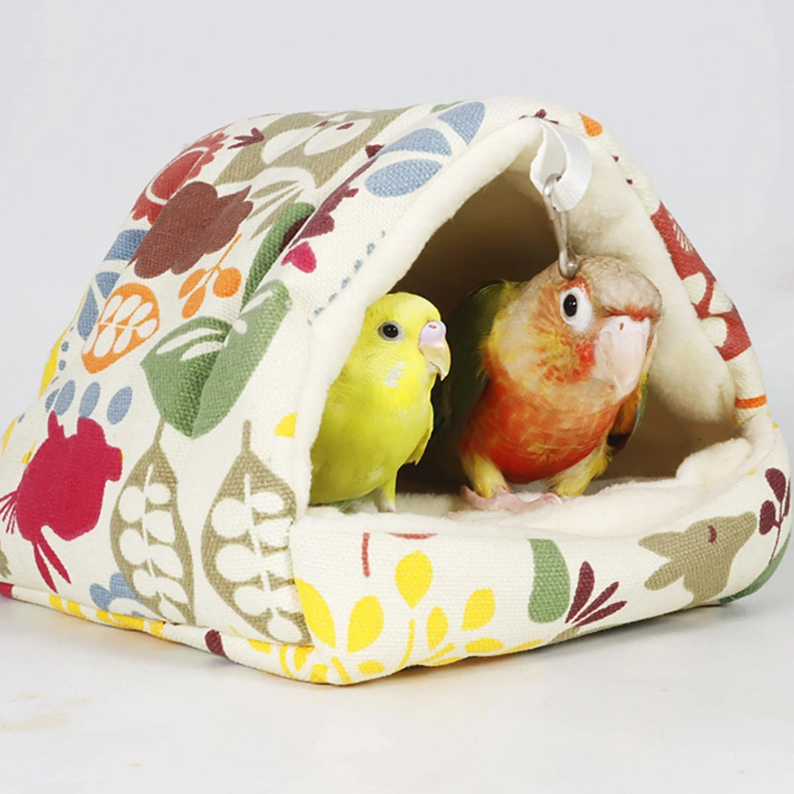 Generico Inverno Pappagallo Gabbia Hideaway Grotta Peluche Capannone Gabbia per Uccelli Letto a Pelo Casa Capanna Uccello Appeso Nido per Inseparabili, 19 cm x 19 cm x 20 cm