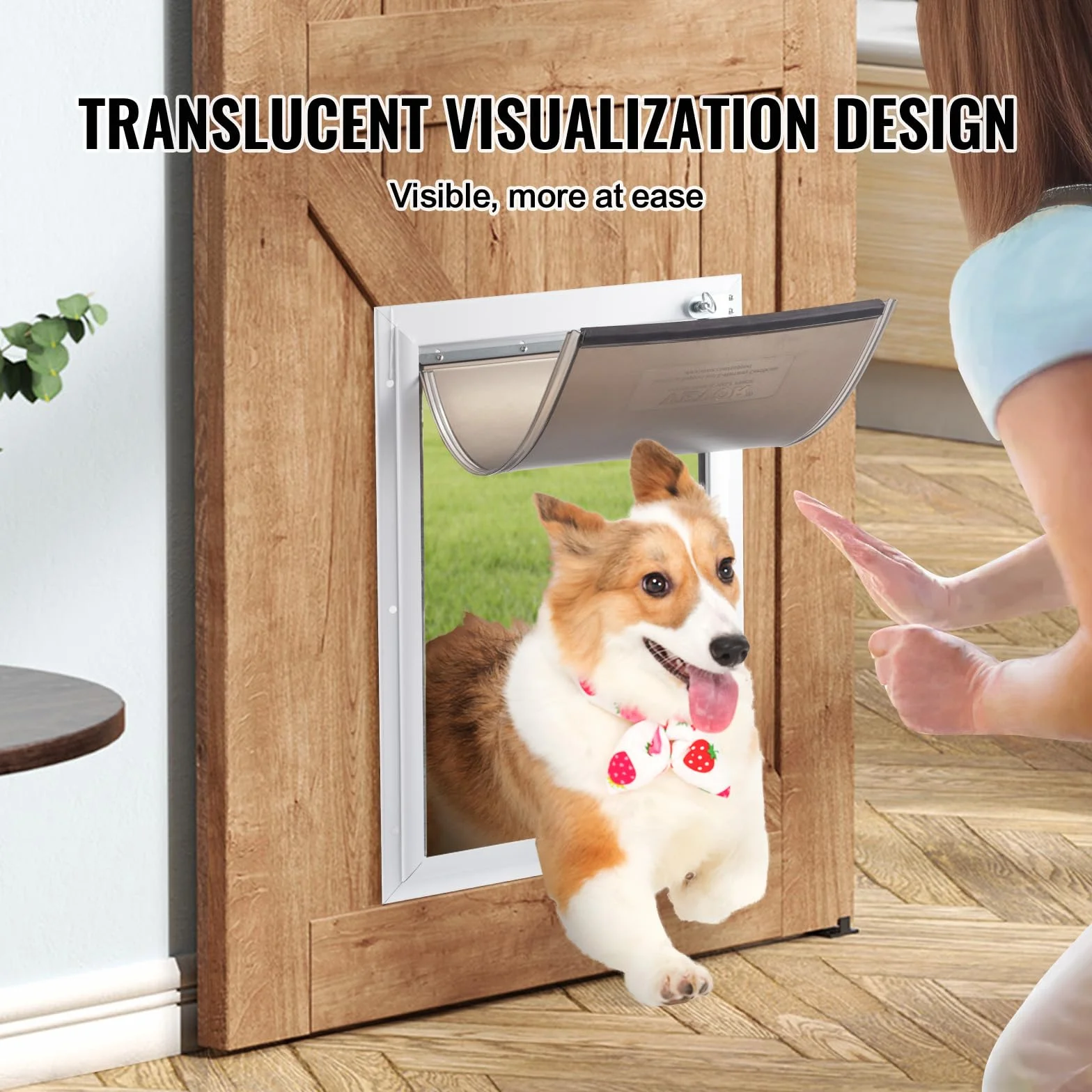 VEVOR Sportello di Ricambio per Porta per Animali Domestici, Compatibile con Porte per Dimensioni 260 x 412 mm, Sportello per Porta Ricambio Ispessito Resistente Intemperie con Striscia Magnetica L