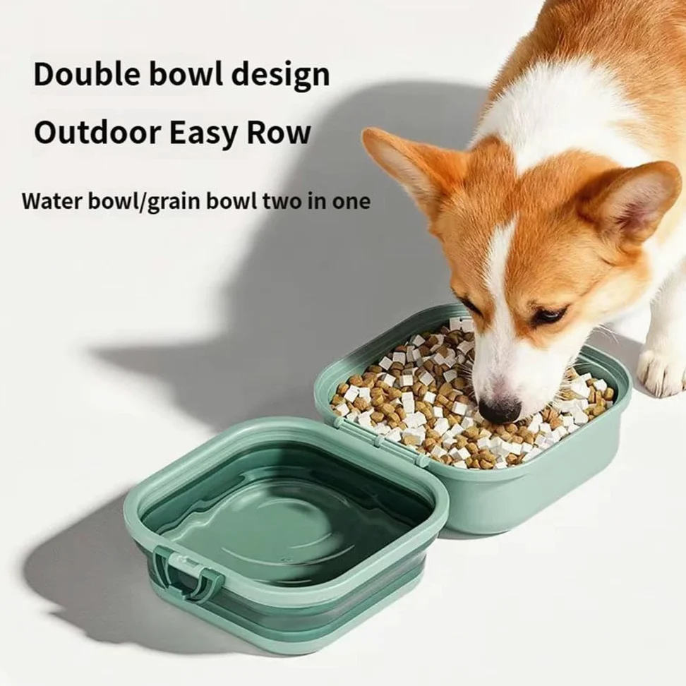 Ciotole da viaggio pieghevoli e portatili progettate per Belgian Malinois- Set di due ciotole pieghevoli in silicone con manico e contenitore, conformi agli standard di sicurezza alimentare. 3 L