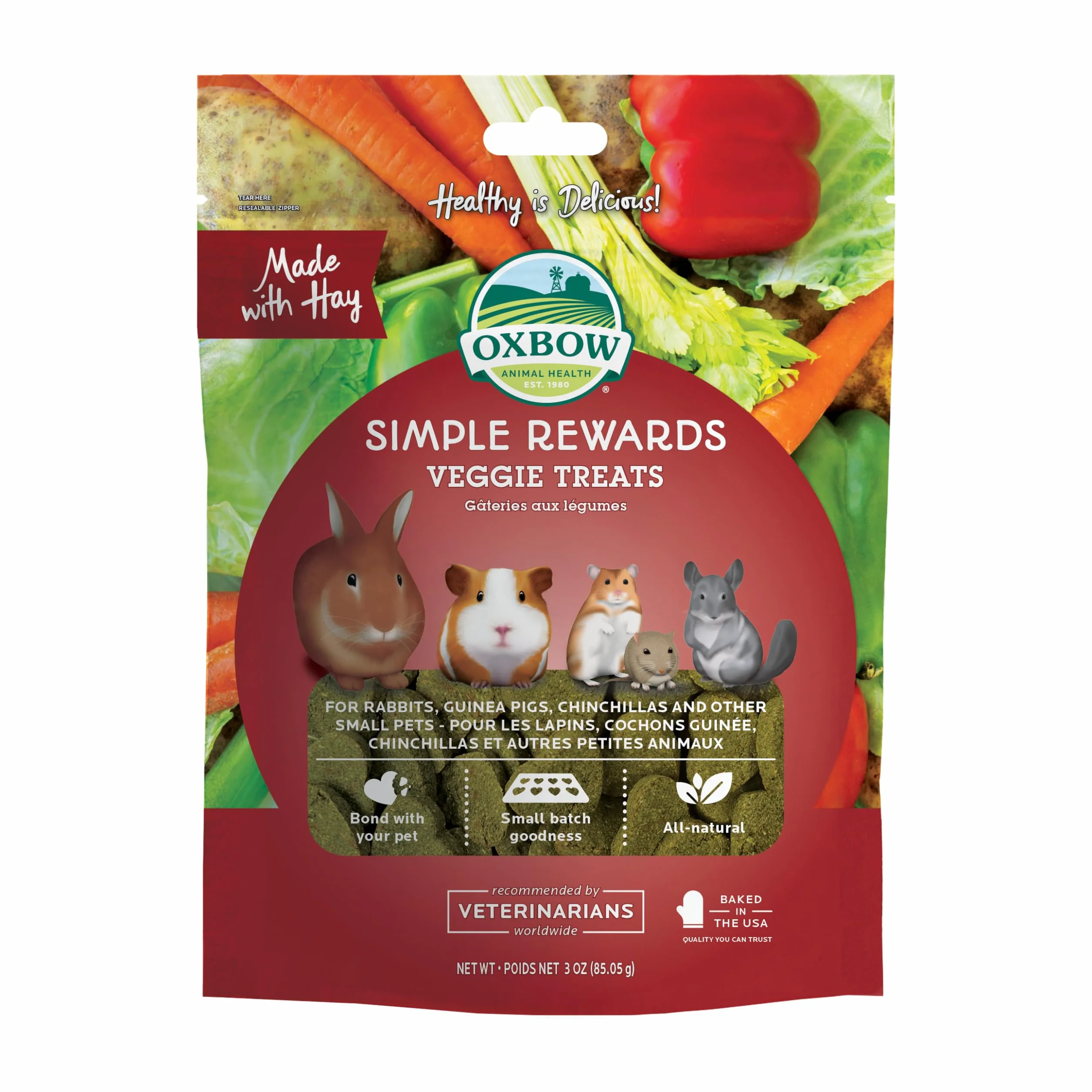 Oxbow Animal Health Simple Rewards Veggie Treat per animali domestici, 85 g