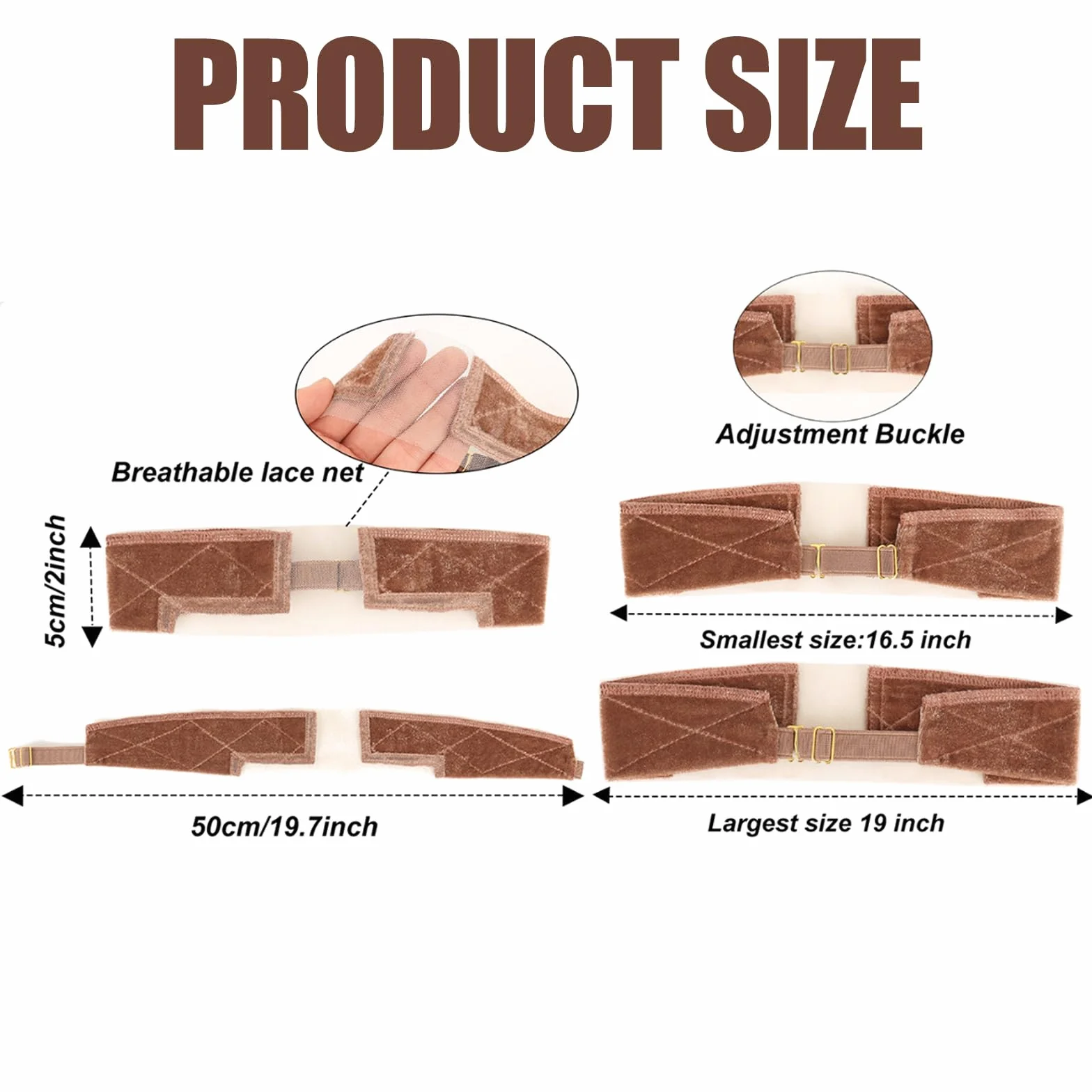 Fascia per Parrucca Fascia Elastica per Parrucca Fasce per Parrucca Antiscivolo Regolabile con Fasce Parrucche Antiscivolo per Tenere la Parrucca da Donna