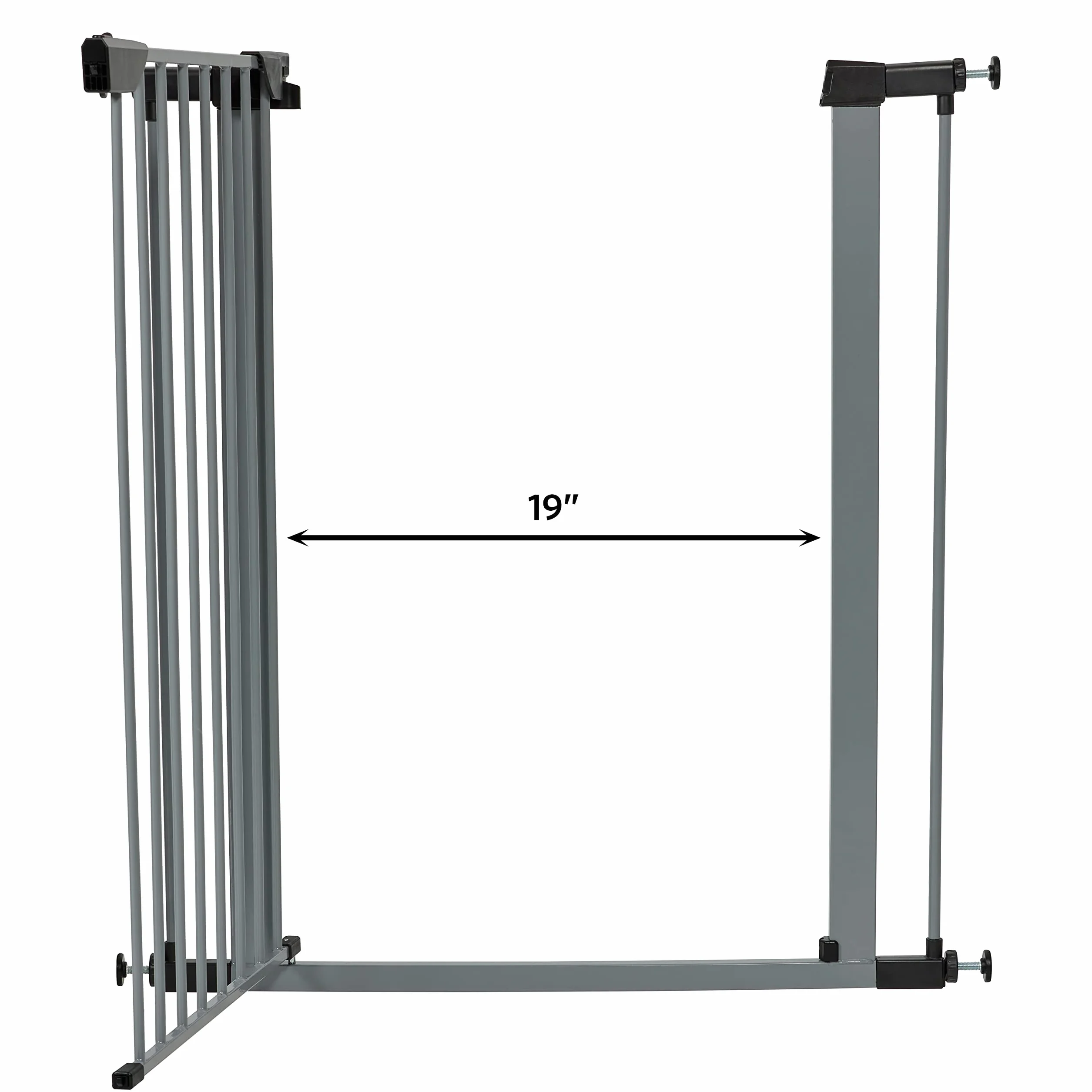 Cancello per animali domestici in acciaio 99 cm 96,5 cm grigio chiaro