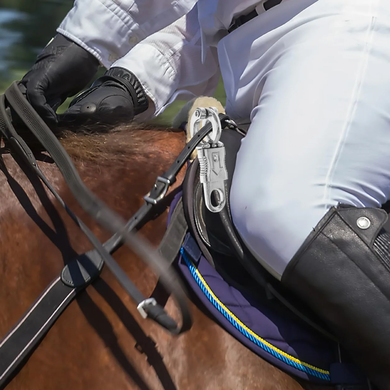Housoutil Gancio Di Panico a Rilascio Rapido Con Occhio Fisso 4.02X1.30X2.36 Pollici in Lega Di Zinco Snap Di Panico Per Paracord Accessorio Per Ciclismo Equestrazione Controllo Cavalli 2 Pezzi