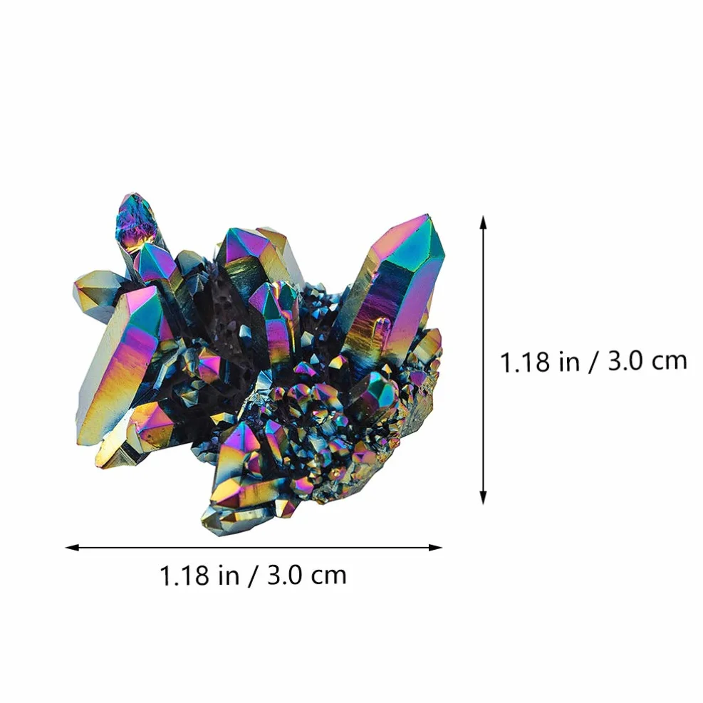 EXCEART Grappolo di cristallo arcobaleno naturale, 2 pezzi, decorazione per la casa, feng shui, acquario, artigianato e regali 4,5 x 3,5 x 3 cm