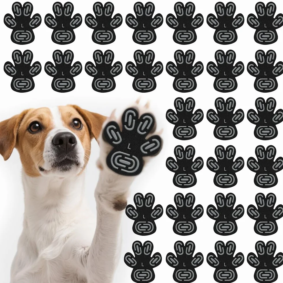 Protezione zampe per cani antiscivolo in gel di silicone 28 pezzi (L)