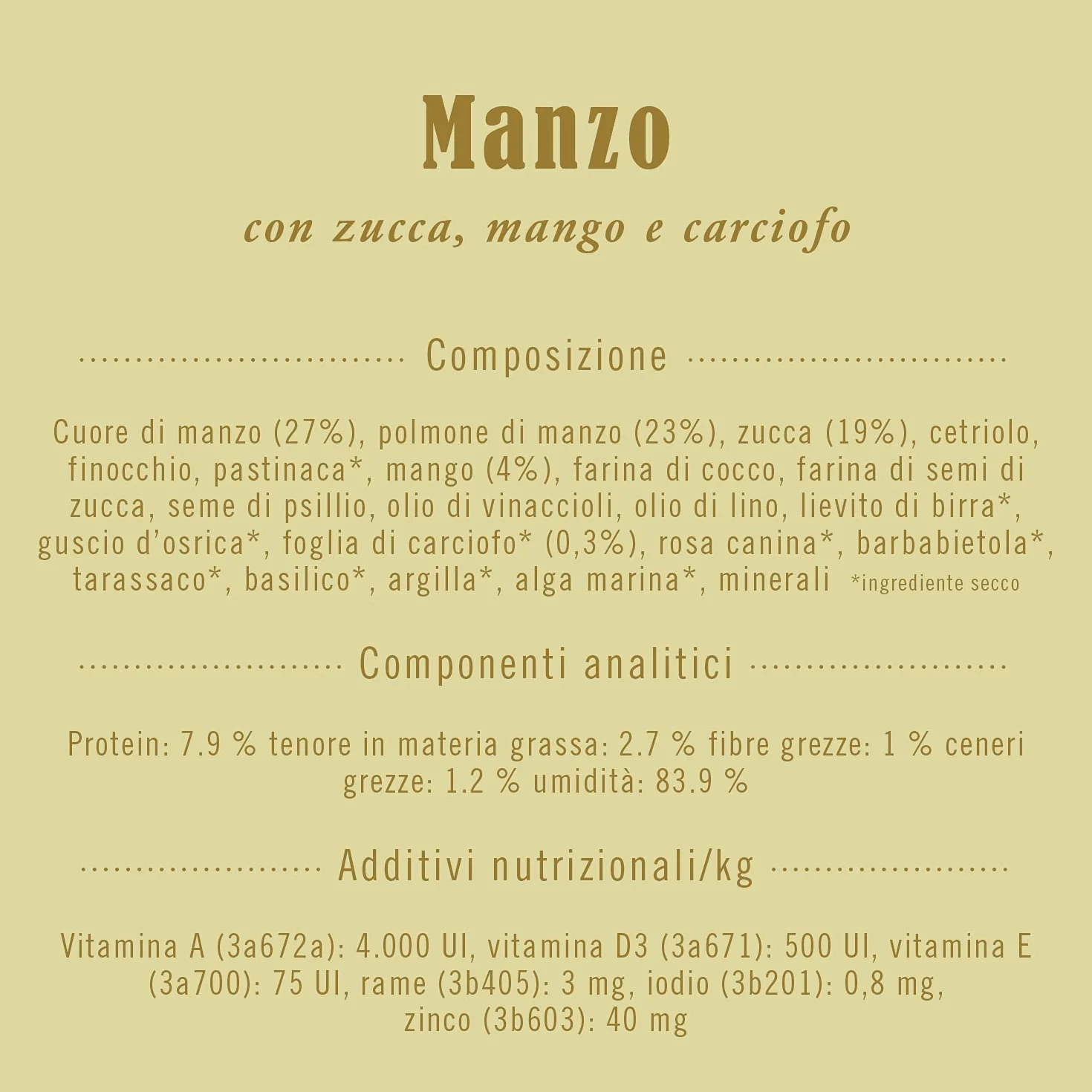 Terra Canis Manzo, zucca & mango - Alimento umido Light, 400g I Alimento premium per cani con ingredienti di autentica qualità human-grade al 100% I ipocalorico & gluten-free