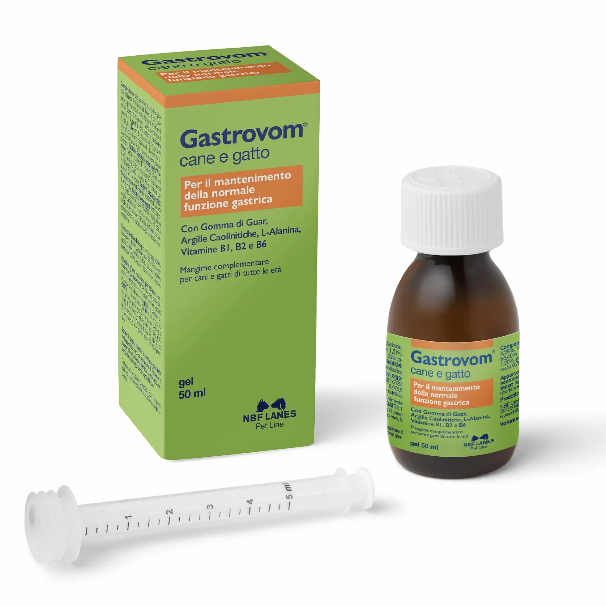 NBF Lanes | Gastrovom Cane e Gatto, Gel Appetibile 50 ml, per Il Mantenimento della Normale Funzionalità Gastrica