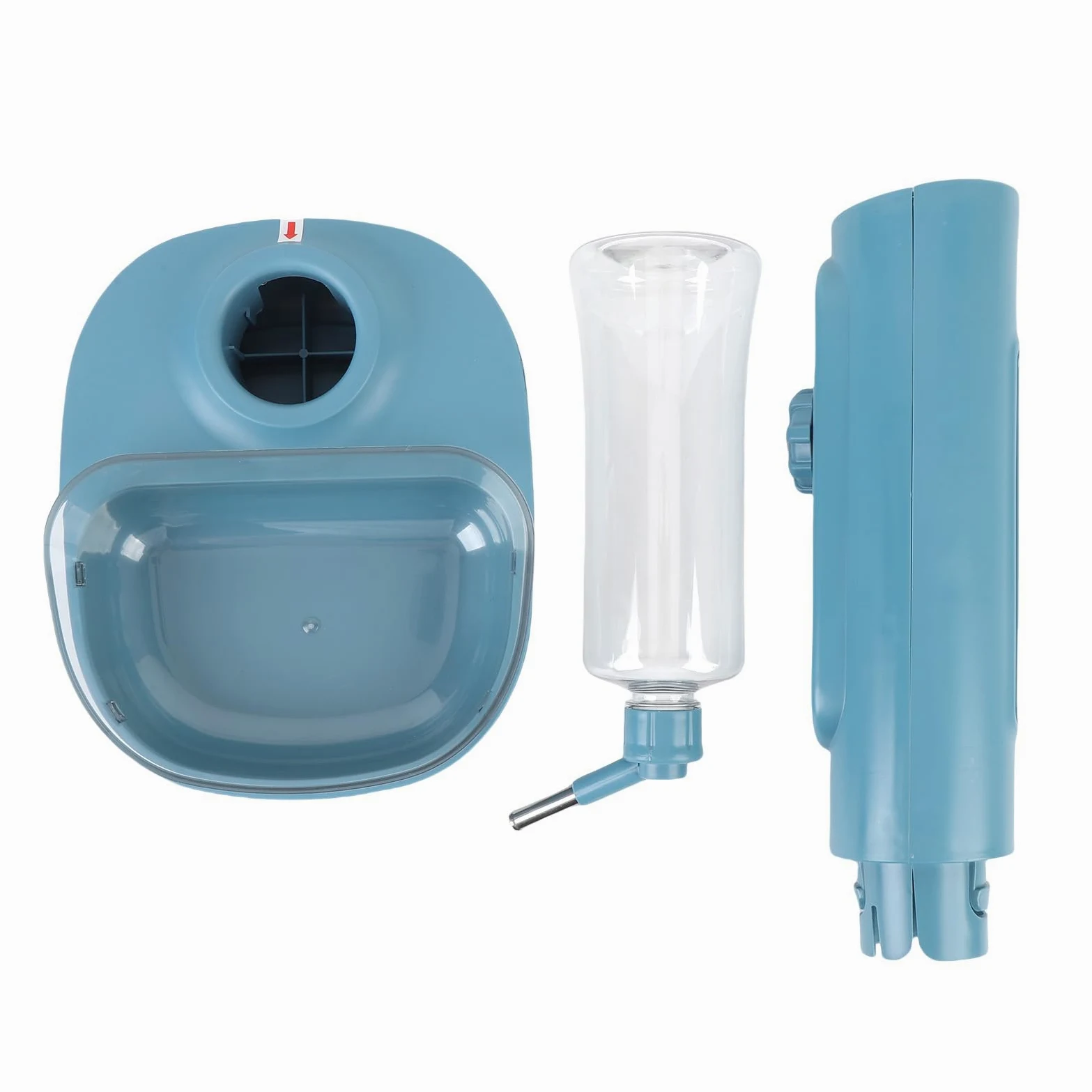 Generic Alimentatore Automatico per Acqua in Piedi per Animali Domestici, Regolabile in Altezza, Tipo Sospeso per Cani, Gatti, Plastica, 9,45x7,68 Pollici (BLUE)