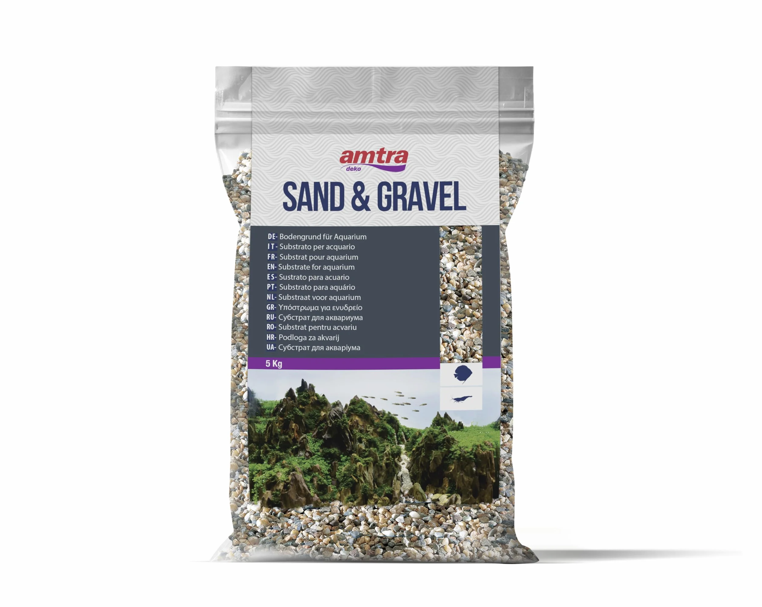 Amtra Policromo Ghiaia Naturale per acquario 3-4 mm 5 Kg