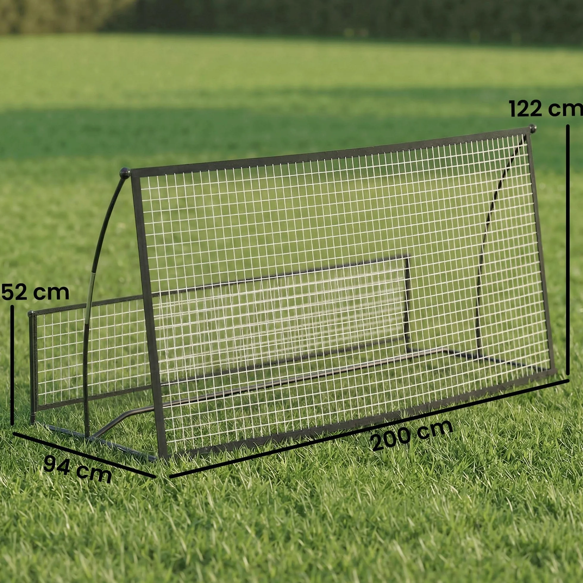 SPORTNOW 2 in 1 Rete di Rimbalzo per Calcio Pieghevole con Doppio Lato, Rete da Calcio Rimbalzante con Borsa per Trasporto, per Allenamento Baseball e Pallavolo, Nero
