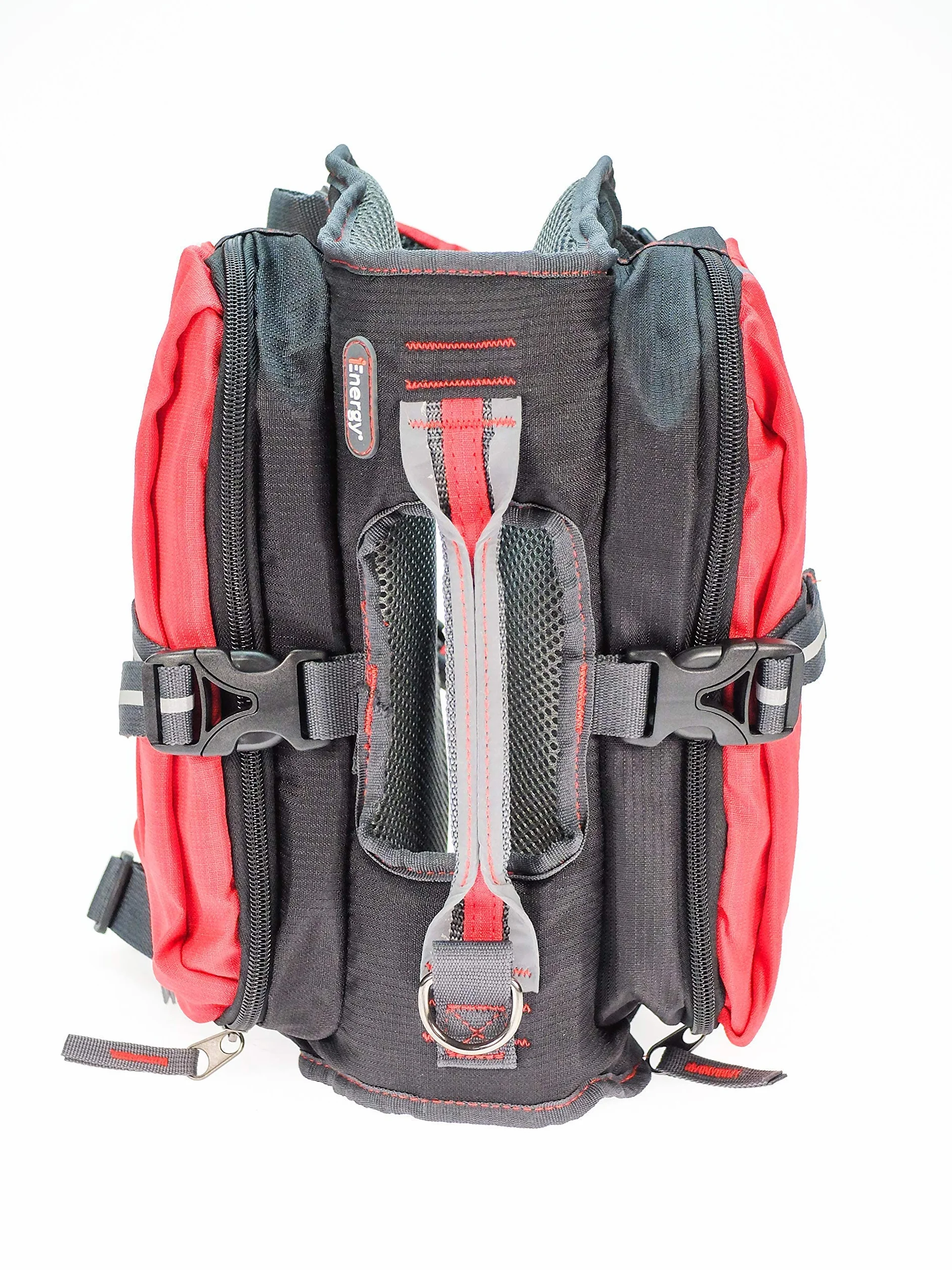 iEnergy Zaino per cani MAL - Zaino per cani - Zaino resistente alle intemperie per cani - Zaino da trekking ben imbottito, Rosso, Grande