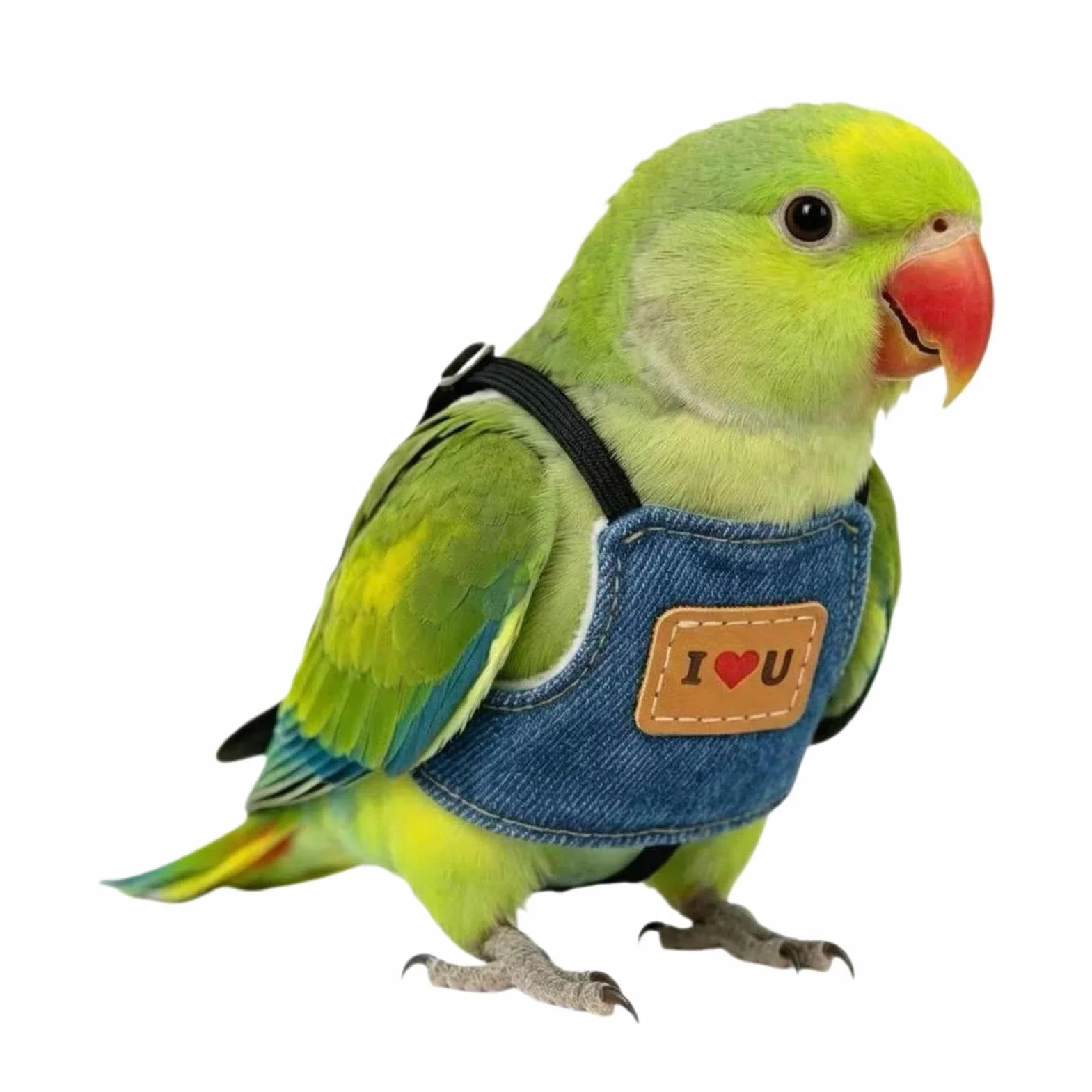 Generisch Pettorina per uccelli, regolabile, antiscivolo, con guinzaglio di sicurezza, per allenamento all'aperto, gilet da corsa sicuro per animali domestici come inseparabili, pappagalli grigi