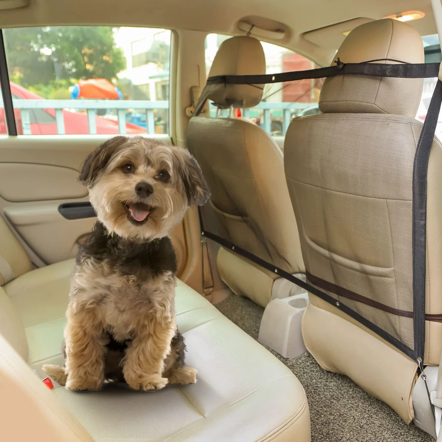 Nobleza Rete Divisoria Auto per Cani, Barriera di Sicurezza tra Sedili, Universale 115x62 cm, Facile da Montare, Rete di Protezione per Viaggio con Animali Domestici