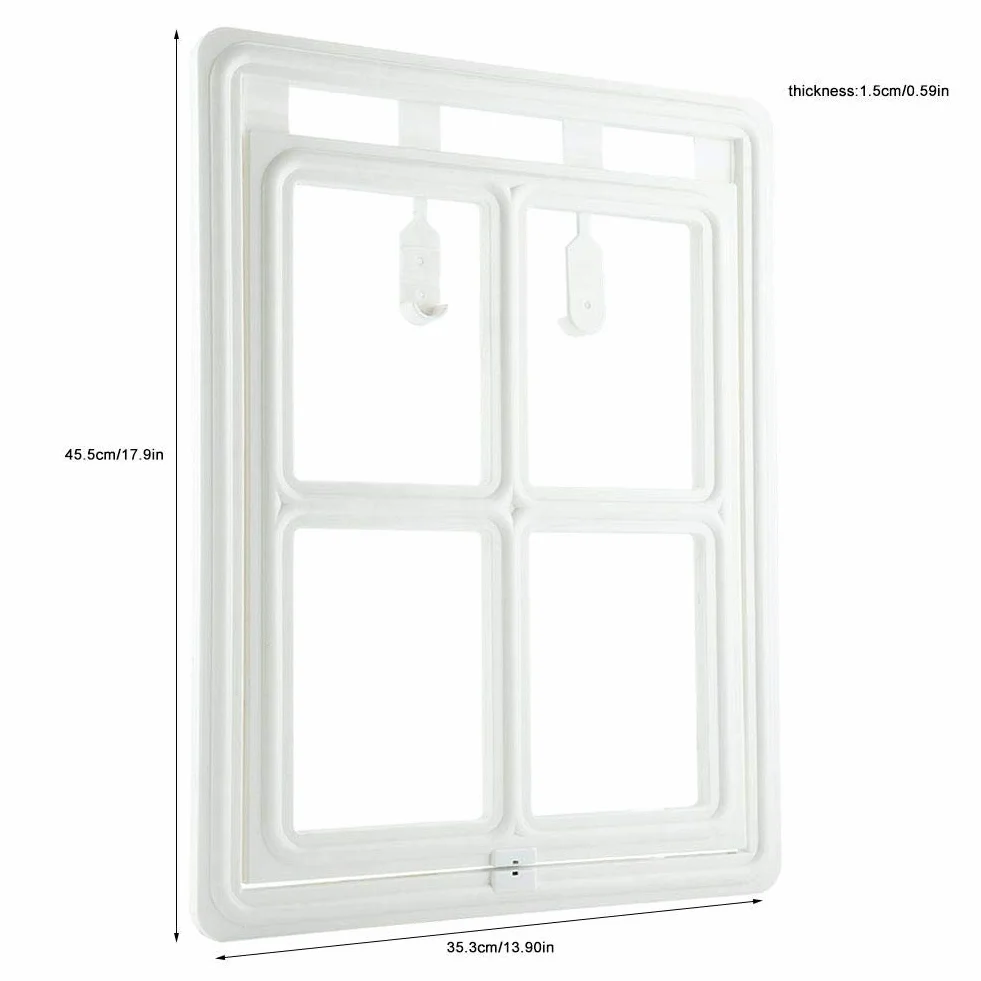 Porta per cani e animali domestici in plastica con chiusura magnetica per finestra cancello XL bianco