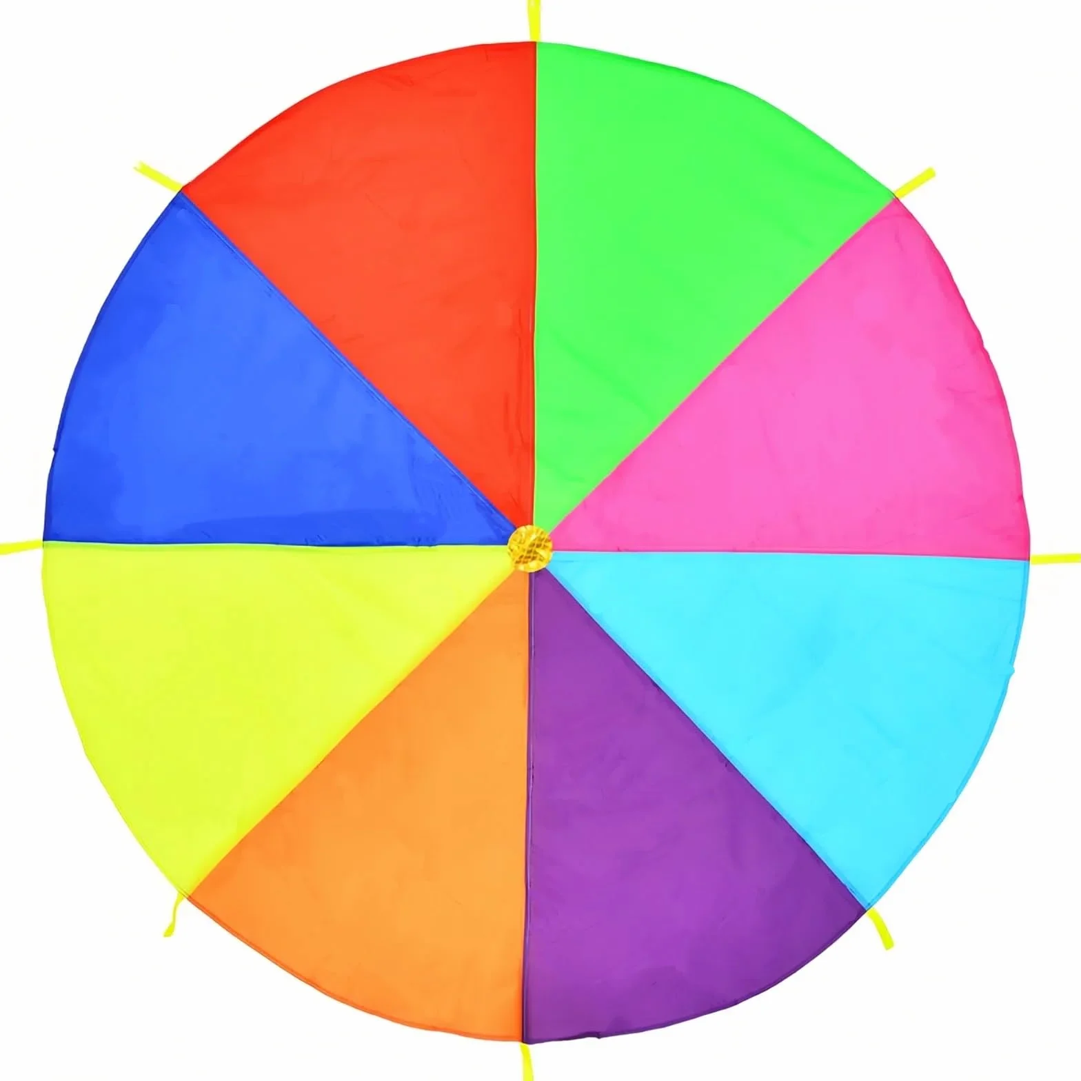 Tokaneit Arcobaleno Paracadute Giocattolo, Paracadute Bambini Multicolore, Diametro di 2m con 8 Maniglie, Motivo Arcobaleno, per Interni Ed Esterni Giocattolo Eserciz, Bambini Fitness Party Set