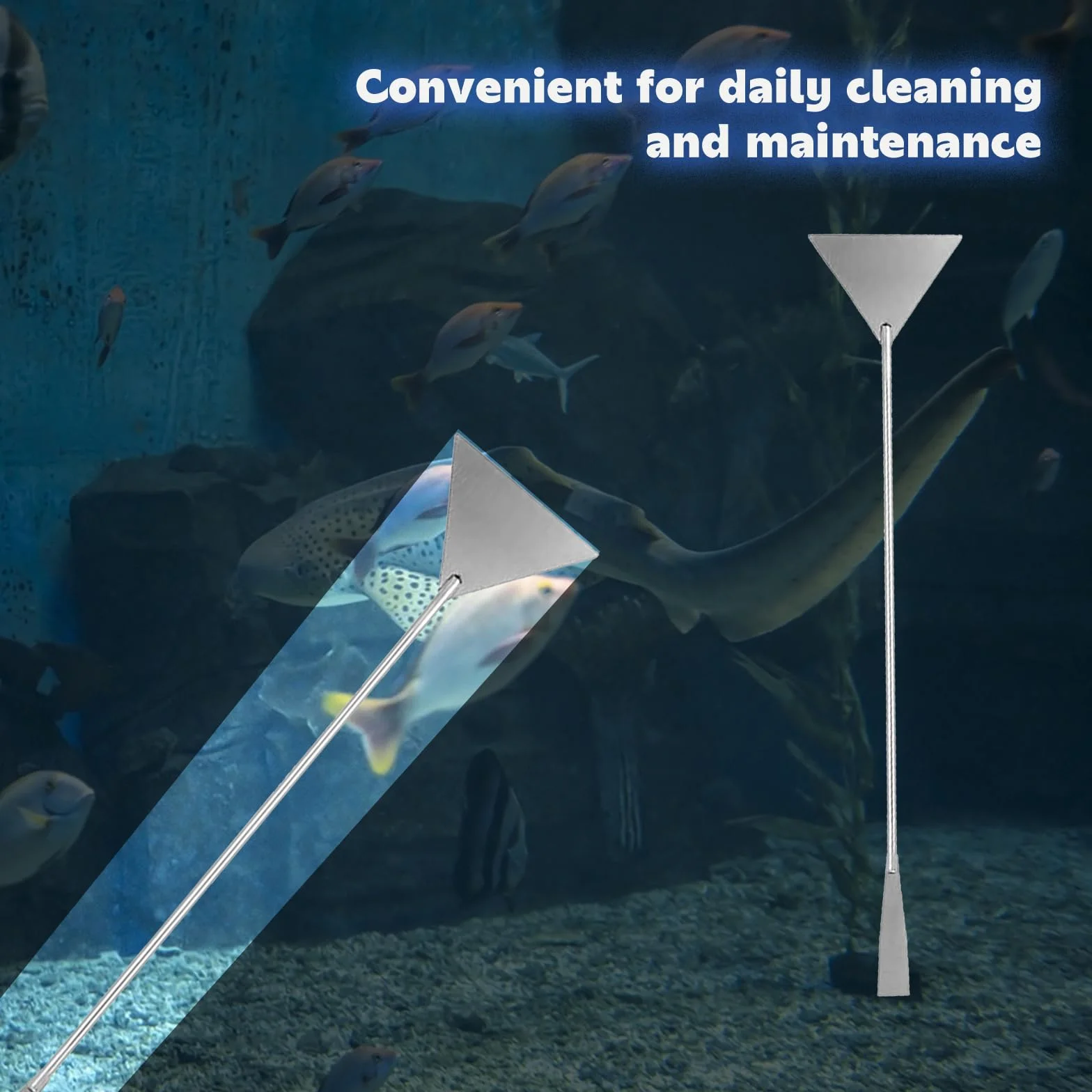 Set di Attrezzi per Acquario in Acciaio Inox 4 in 1 Pinzette Forbici Spatola