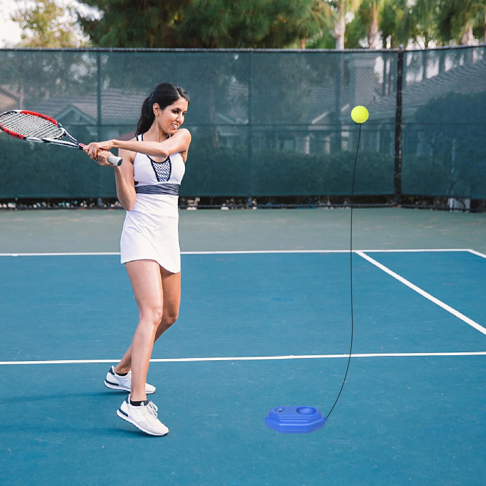 Allenatore Tennis con Base, Corda e Palla da Allenamento
