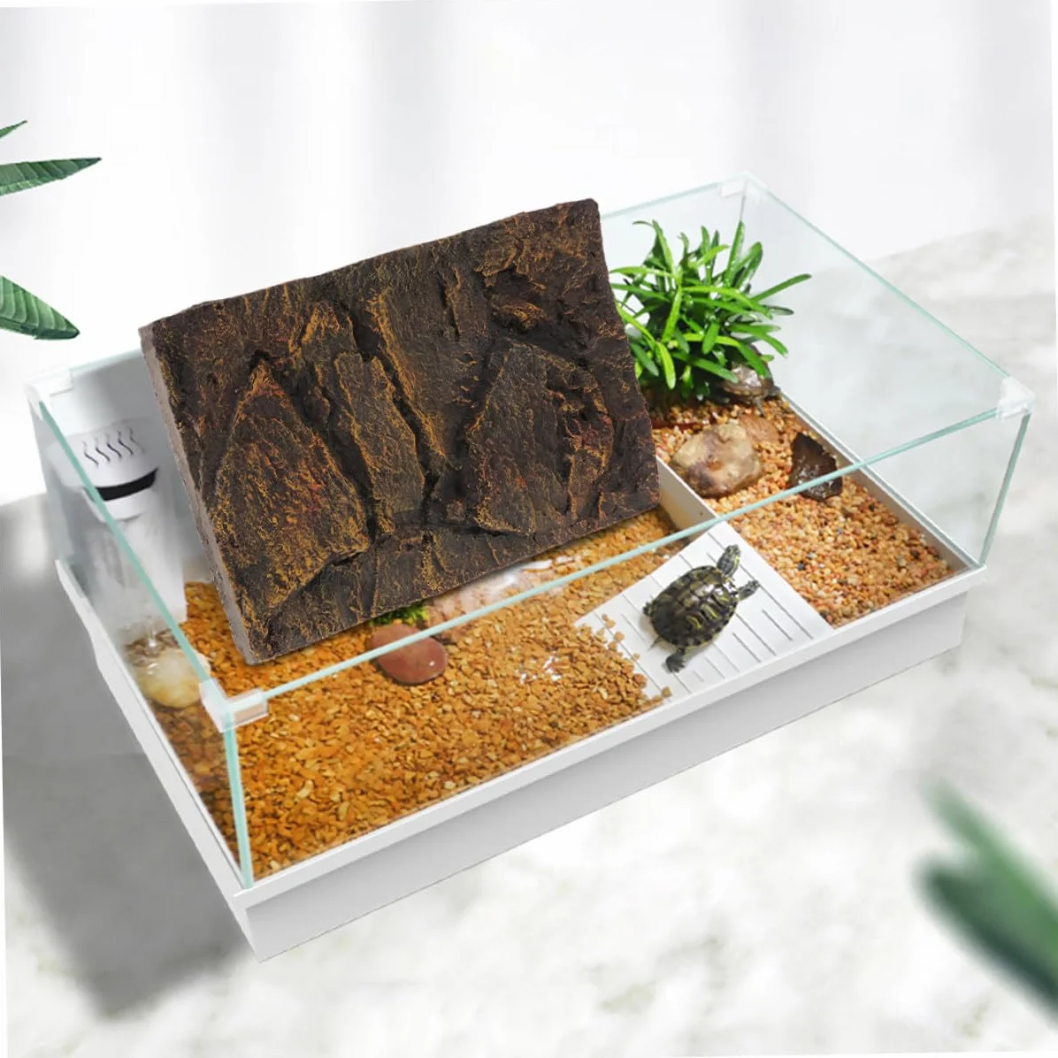 2 Pannelli Sfondo per Acquario Tartarughe in Materiale Pu 3d Altamente Realistico, Decorazione per Terrari Rettili, Adatto a Vasche per Tartarughe e Acquari di Piccoli Animali