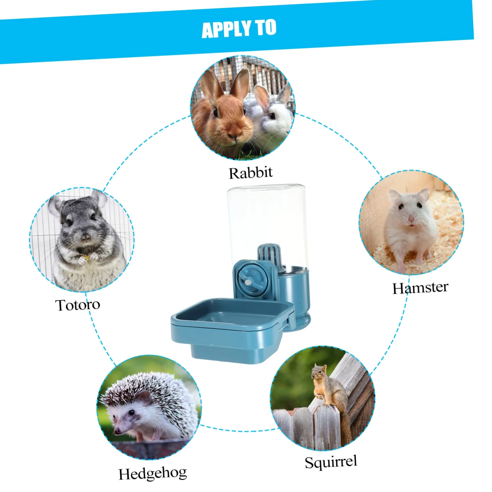 Abbeveratoio Sospeso per Coniglio 750ml in Plastica per Trasporto | Accesso Facile All’acqua, Adatto a Piccoli Animali Domestici, Uso in Casa uno Pet