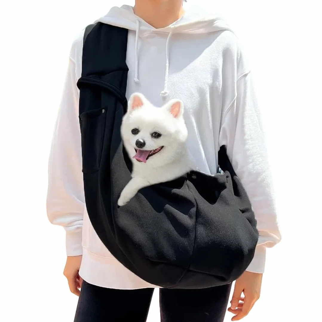 Regolabile Borsa da Viaggio per Cani Piccola, Reversibile Borsa a Tracolla Porta Animali Domestici, per Cane/Gatto Fino a 7.5 KG, per Viaggio, Ciclismo, Passeggiata