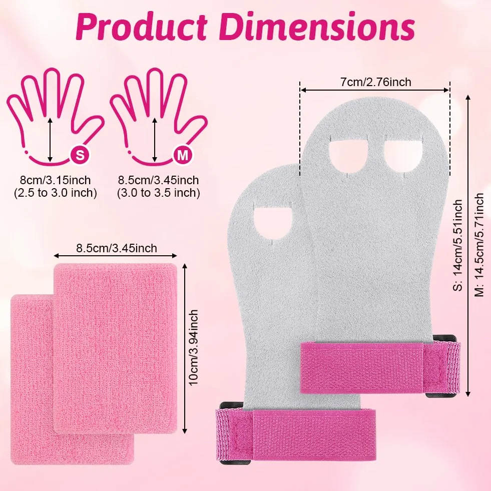 DiULi Set di 2 Impugnature da Ginnastica per Bambini, Protezione Palmi e Supporto Polso, Accessori Sportivi Allenamento, S/M