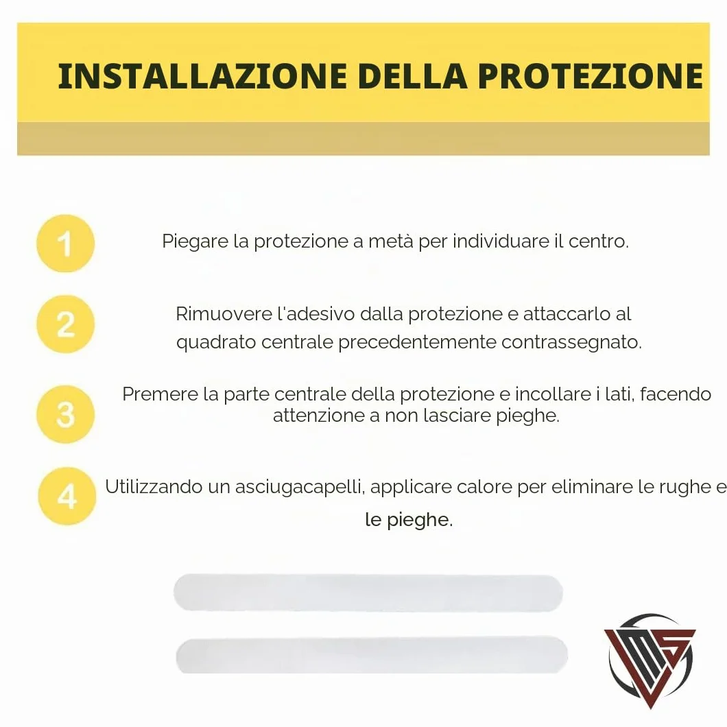 Paracolpi per racchetta padel trasparente confezione da 2 pezzi con adesivo