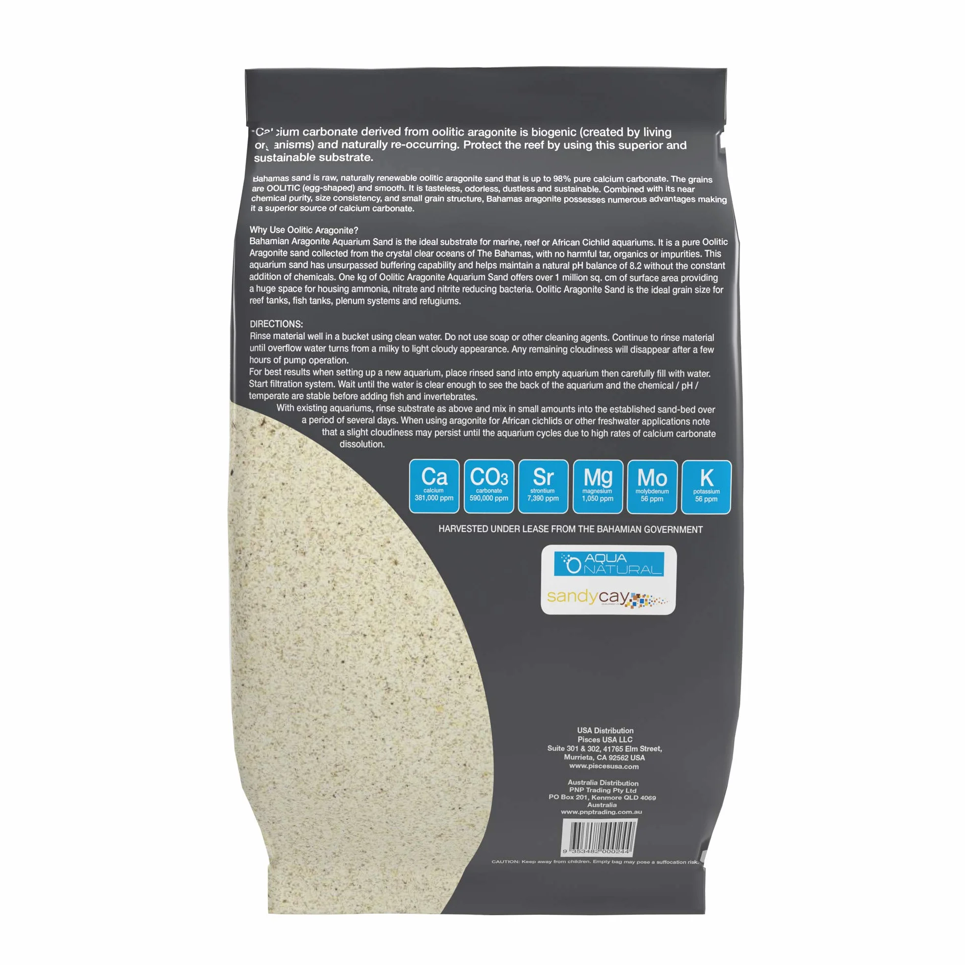 AQUANATURAL Oolitic Aragonite 4,5 kg Sabbia per acquari