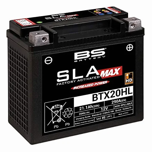 Batteria BS BATTERY BTX20HL SLA Max senza manutenzione attivata di fabbrica.