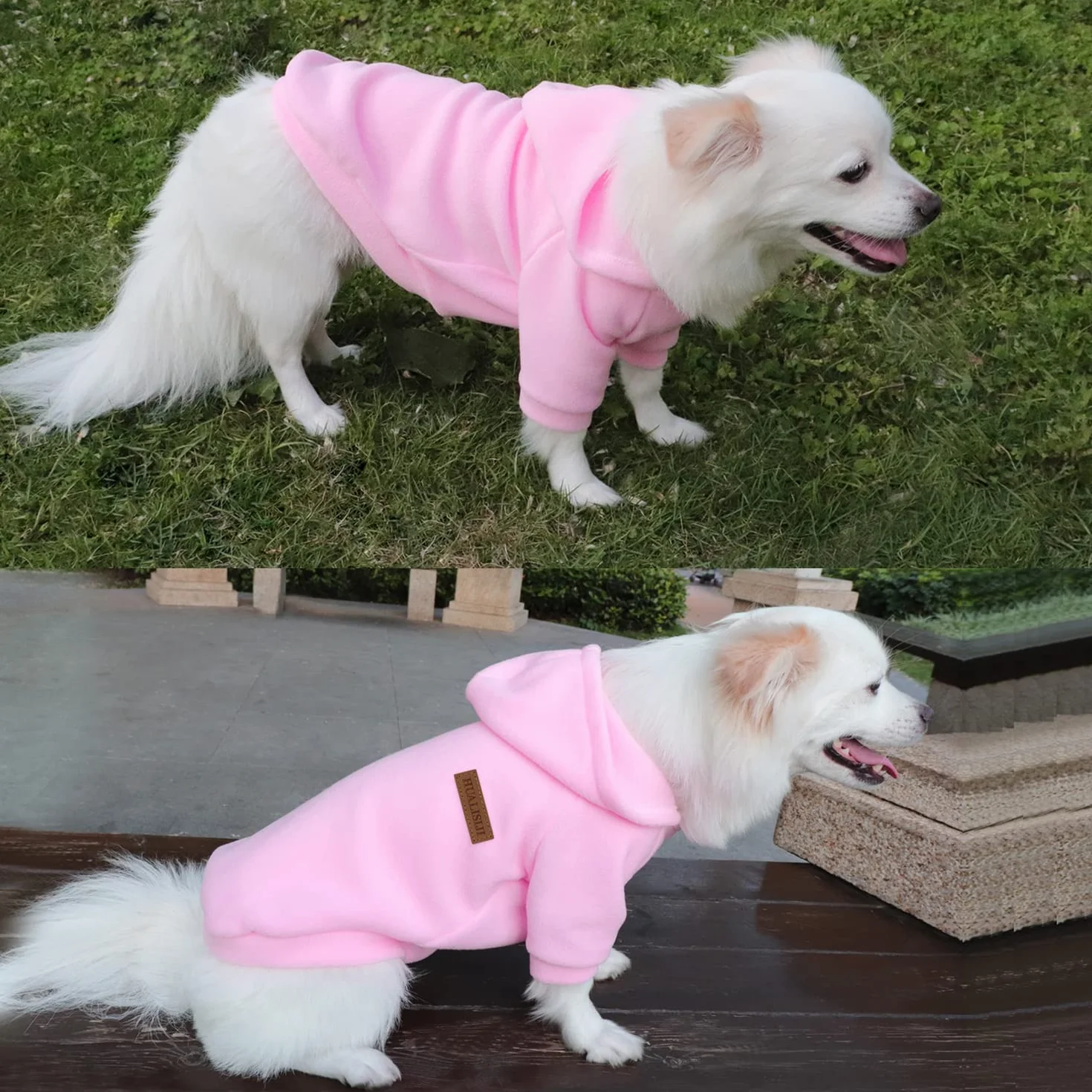 Felpa con Cappuccio per Cani Piccola Taglia Morbida Calda Rosa L