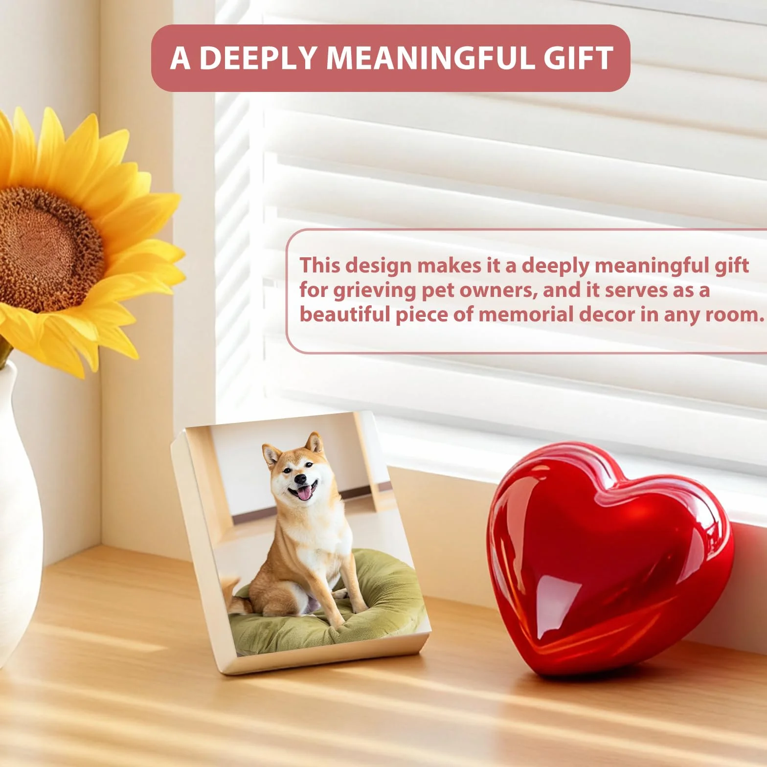 Urna in ceramica a forma di cuore per ceneri di animali domestici, urna commemorativa per gatti e cani, regalo per funerale o ricordo (bianco)