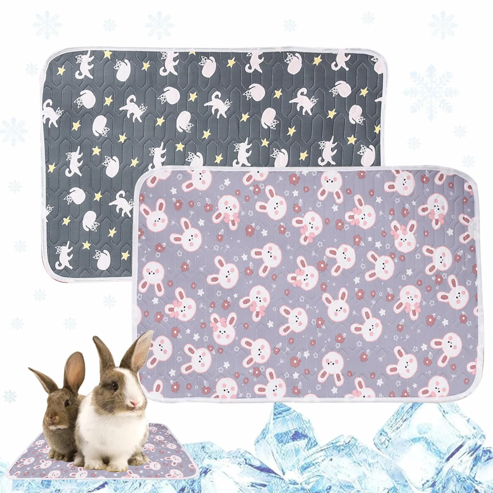 2Pcs Tappetino Refrigerante per Coniglio, 40x30cm Tappeto Refrigerante per Coniglio, Tappetino Rinfrescante per Conigli, Cincillà, Criceto Porcellino d'India e Altri Piccoli Animali Domestici
