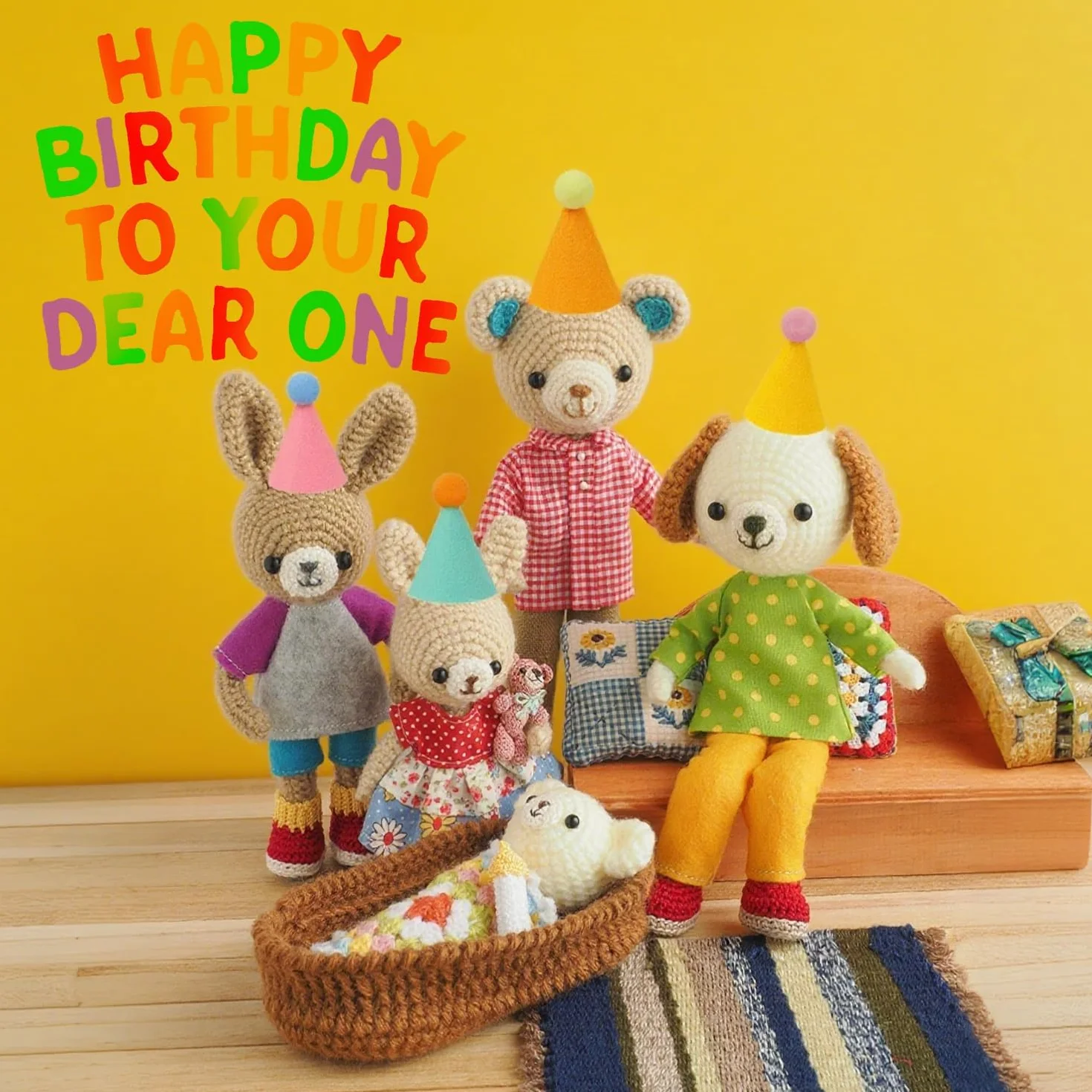 Cappellino di Festa per Animali Carino Colorato Compleanno Gattini Cuccioli Coniglio Regolabile Decorazione 6 Pezzi