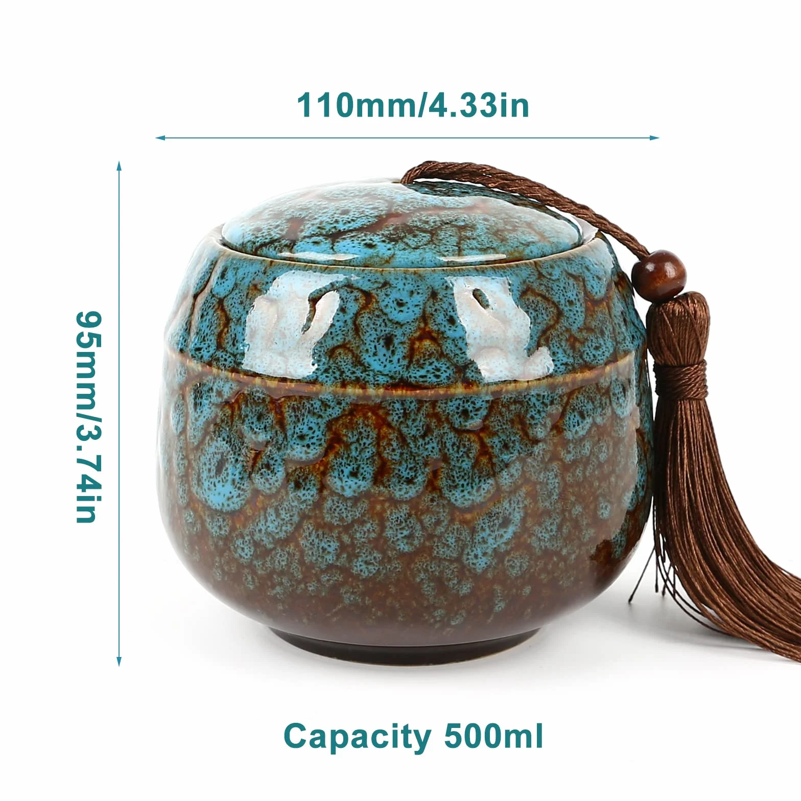 Piccole urne per ceneri umane, mini urna per cenere per adulti, urne per animali domestici, cani, ceneri per gatti, ceneri funerali (500 ml, blu)