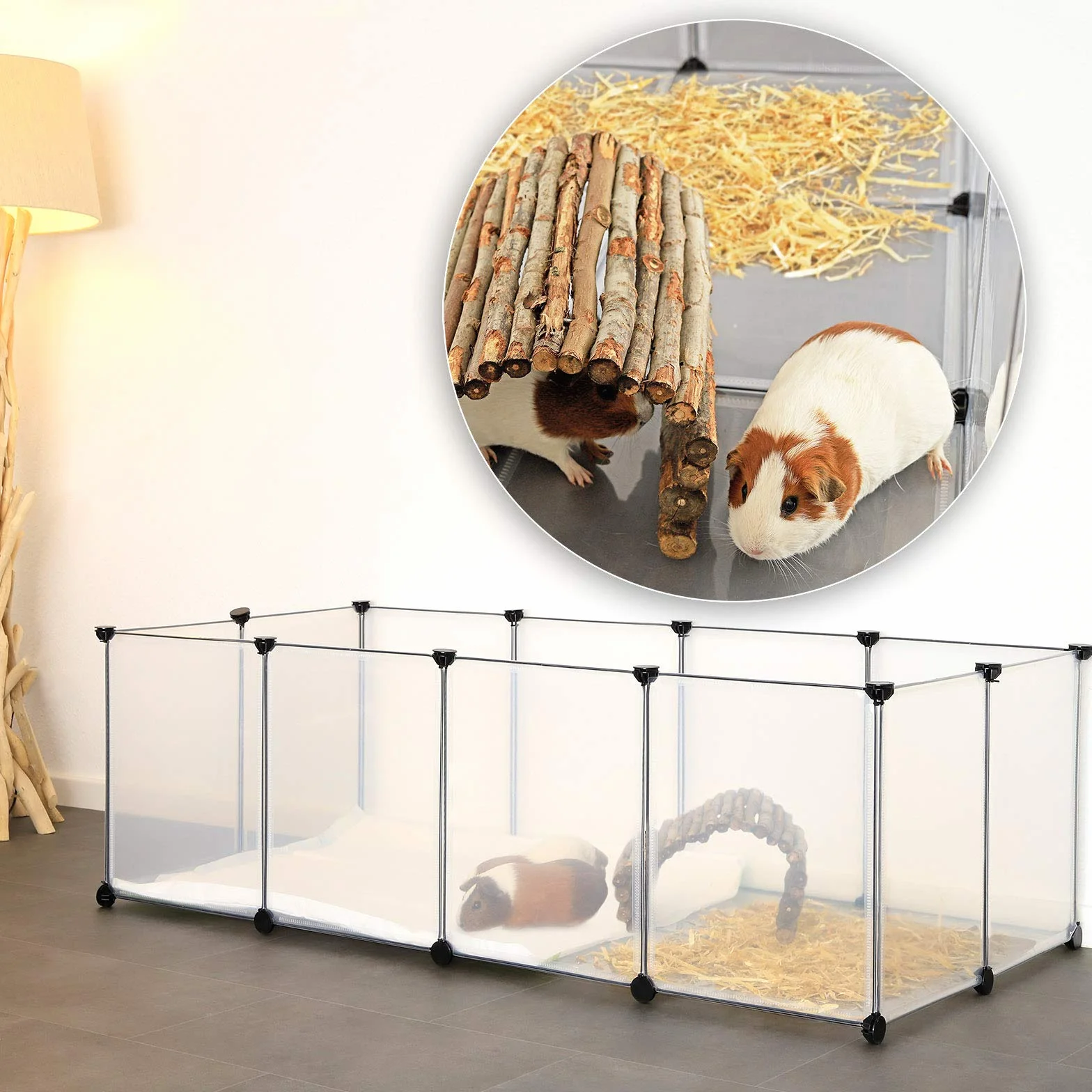 lionto Recinto plastica recinto interno modulare cancello animali piccoli 145x74x47 cm