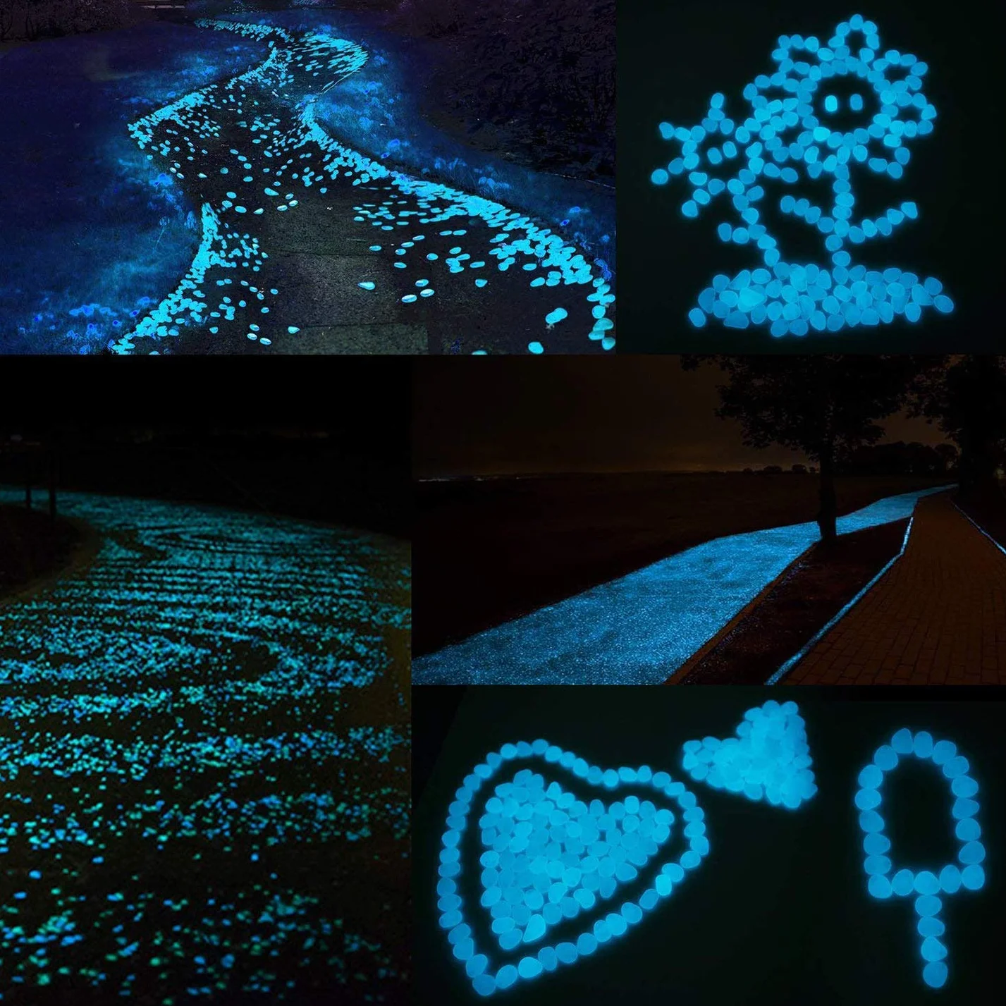 Pietre Luminosi, Ciottoli Luminosi per Passerelle, Decorazione per Esterni, Acquario Serbatoio di Pesce (200 Pezzi)