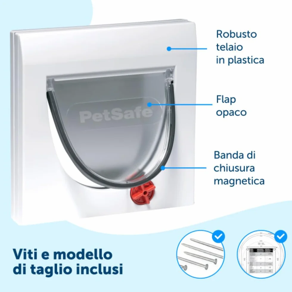 PetSafe Staywell Classic Gattaiola Manuale per Gatti Chiusura Magnetica 4 Modalità di Bloccaggio Bianco