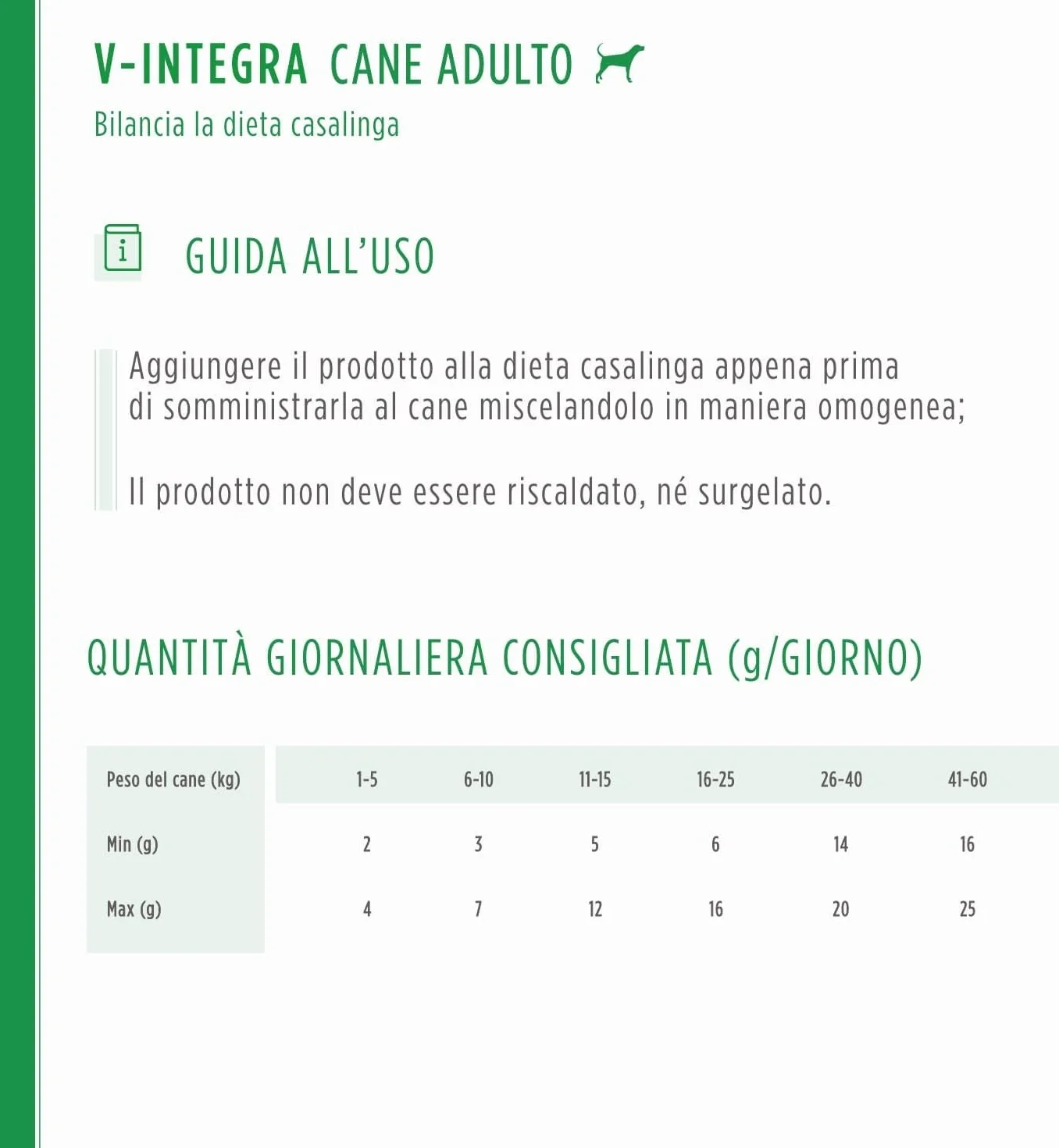 V-INTEGRA Cane Adulto 500g Integratore Completo Ricco di Vitamine e Minerali per Dieta Casalinga e BARF