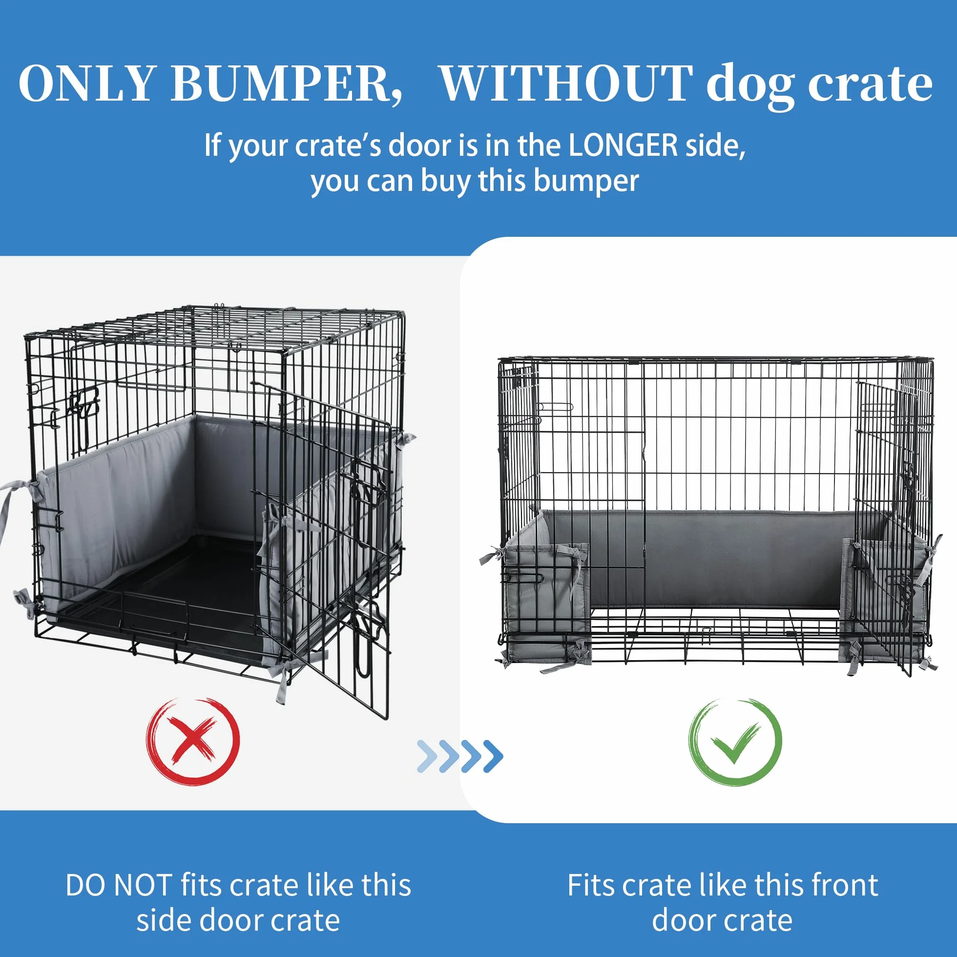 HOMBYS Paraurti per Gabbia per Cani con Lacci, Accessorio Morbido per Addestramento, Sicuro e Confortevole