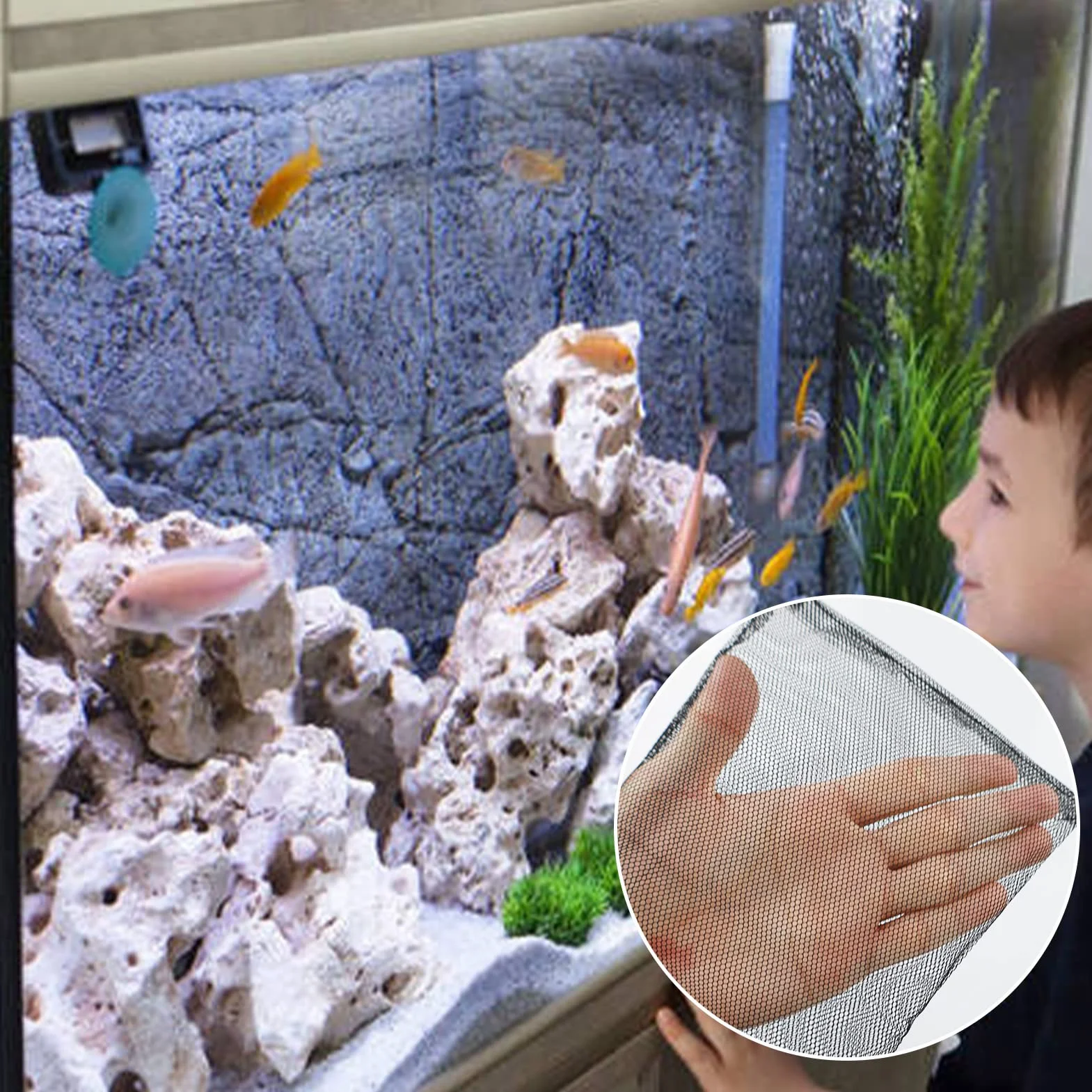 LAMXD Sacchetti filtro per acquario- sacchetto filtro a rete ad alta portata a rete fine sacchetti riutilizzabili con cerniera , carbonio pelletizzato -Mesh foro 1 mm (10 pezzi nero)