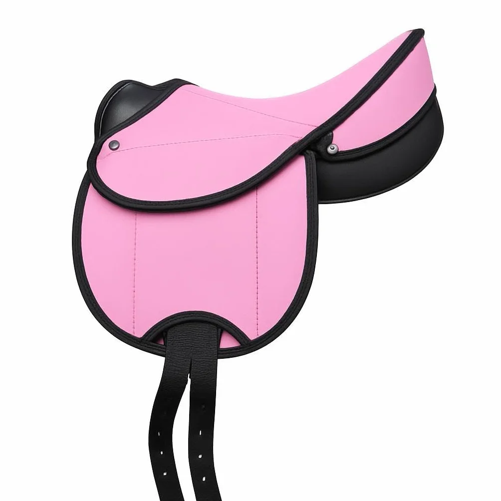 Sella Cub per Bambini Cavallo Shetland con STAFFE SOTTOPANCIA in Cuoio E SOTTOSELLA (Rosa)