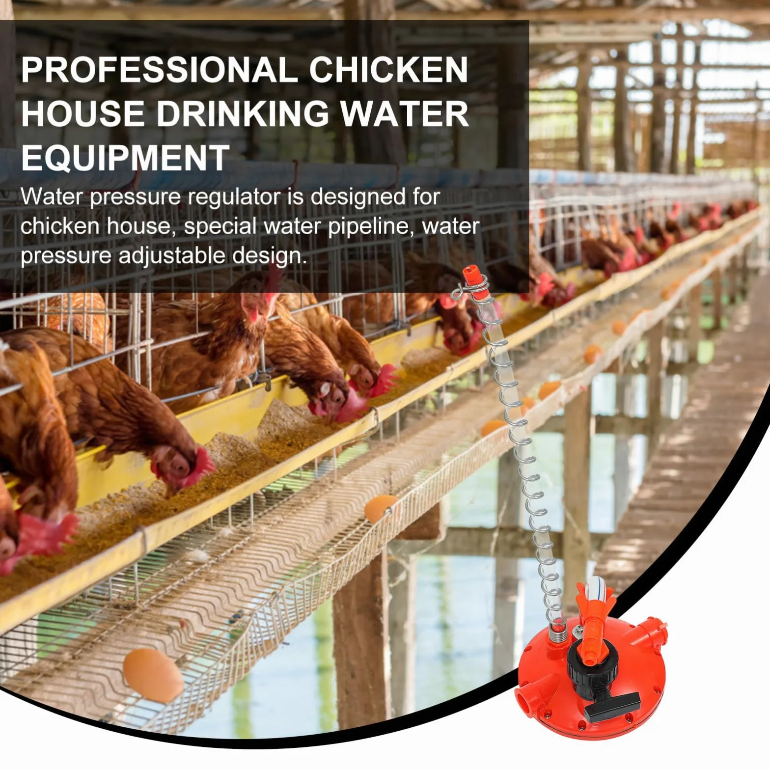 Regolatore Pressione Polli per Beverino Galline, Plastico Rosso | Accessorio per Allevamento Pollame, Leggero, Previene Perdite, Adatto a Chicken Water Fountain