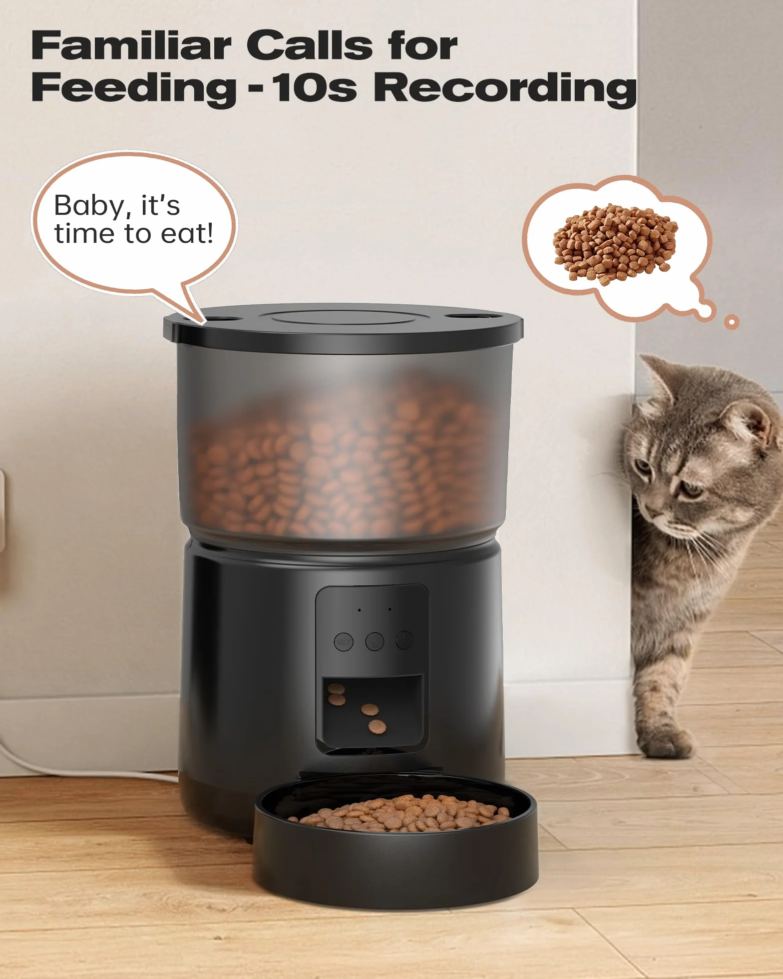 SOOFPET Distributore Automatico Cibo Gatti - 5G/2.4G WiFi Dispenser - Distributore Cibo Gatti Collegare APP - Alimentazione a Distanza - 10 Pasti al Giorno - Doppia Alimentazione - 3L Bianco