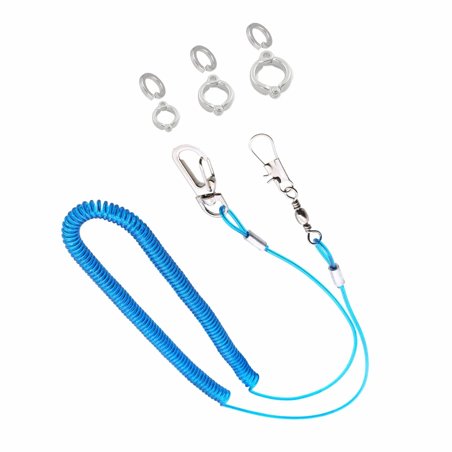 Guinzaglio per uccelli, anti-morso, corda retrattile per uccelli con 3 anelli per piedi di diverse dimensioni, corda elastica per addestramento pappagalli (blu, 300 cm)