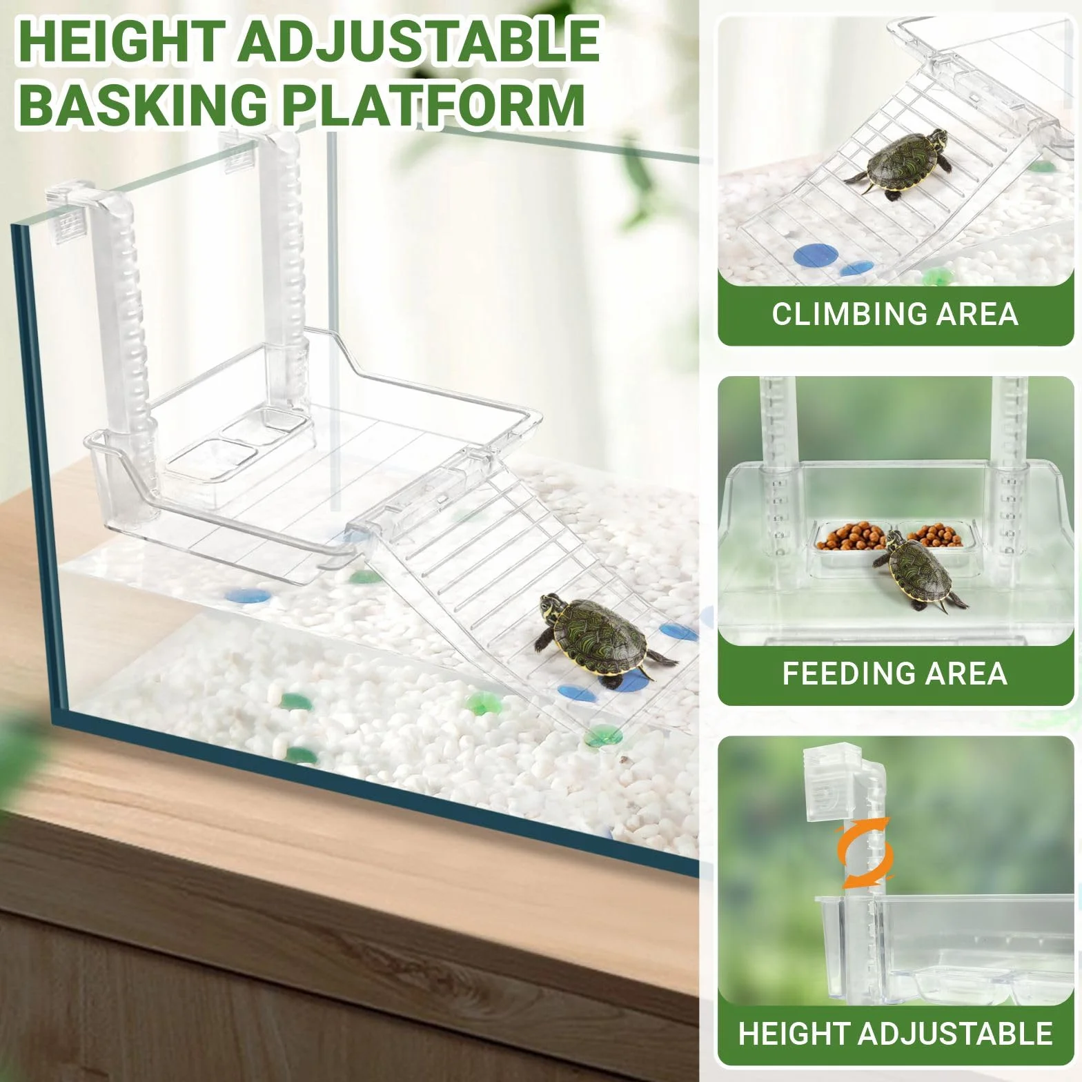 GOZILLA Kit Acquario per Tartarughe Acquatiche con Lampada e Filtro Regolabili, Habitat Rettili con Coperchio