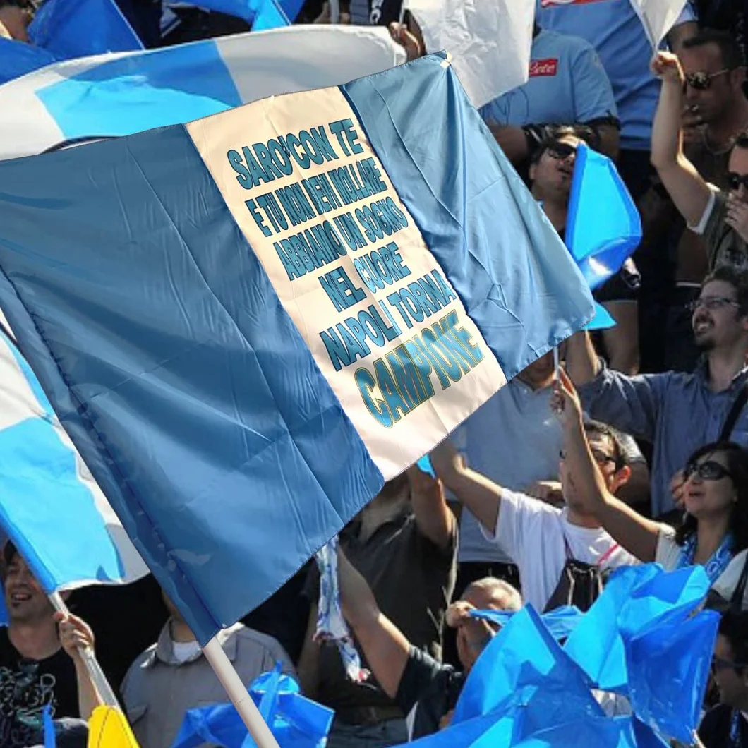 NARAMAKI Bandiera del Napoli 90x150 con Passante per Asta