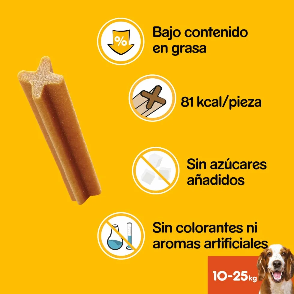 Pedigree Dentastix Snack per la Igiene Orale, Cane Medio 10-25 kg Confezione Scorta, 56 Bastoncini - 8 x 180 gr