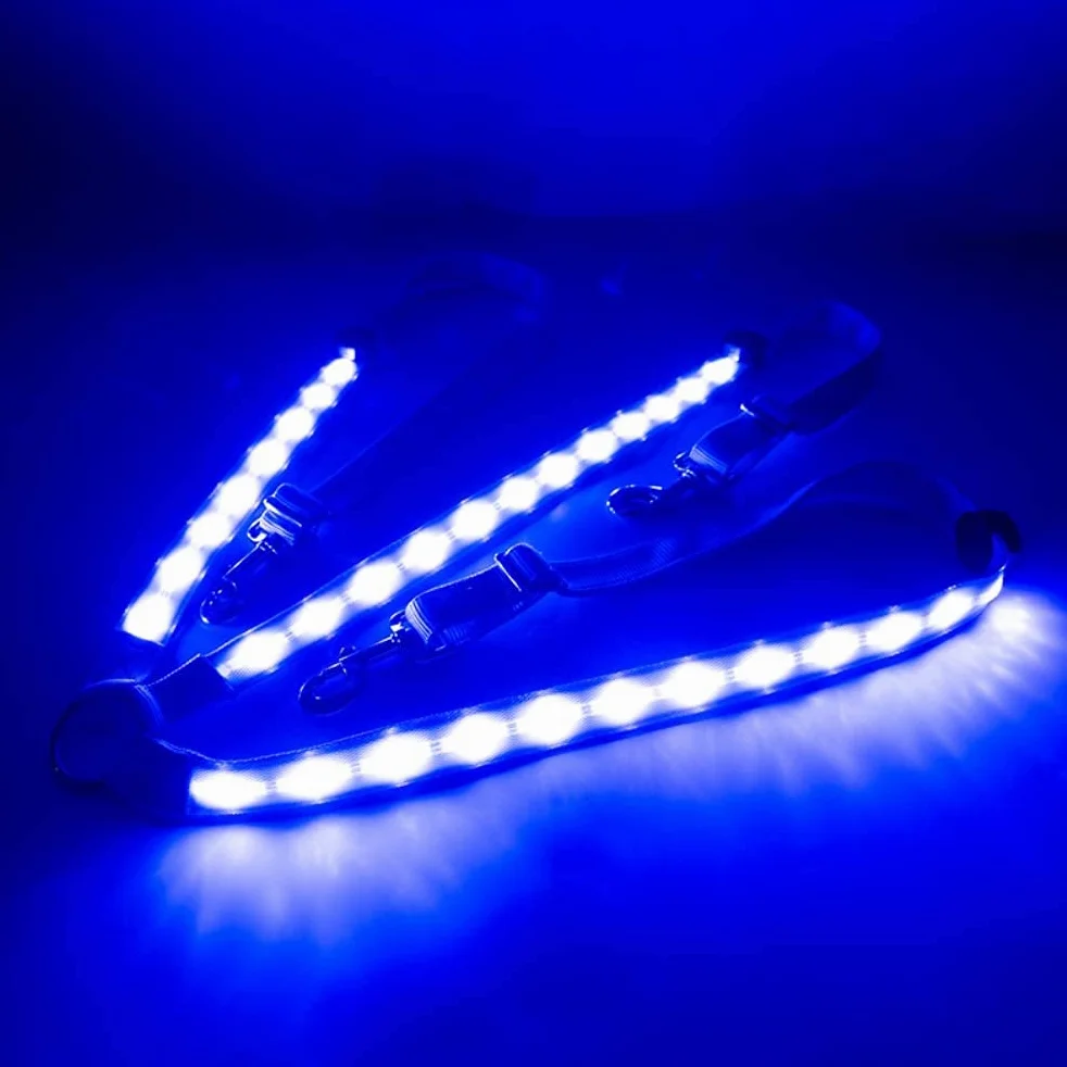 Imbracatura a LED, pettorale a LED, con luce a LED, per cavalli, per ambienti scuri, per esterni ed equestri (singola fila di luce verde)